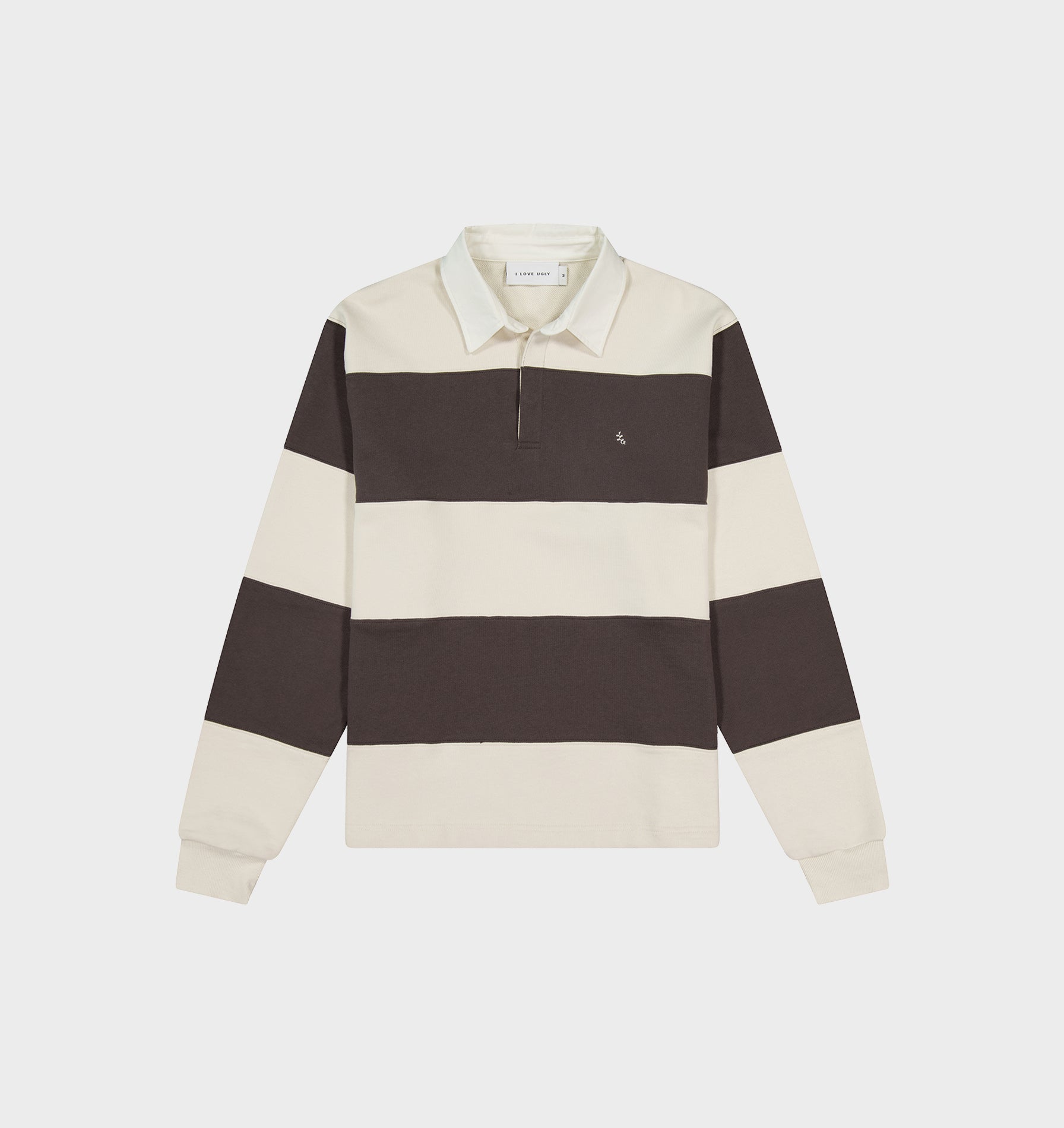 Stripe LS Rugby - Brown/Off White