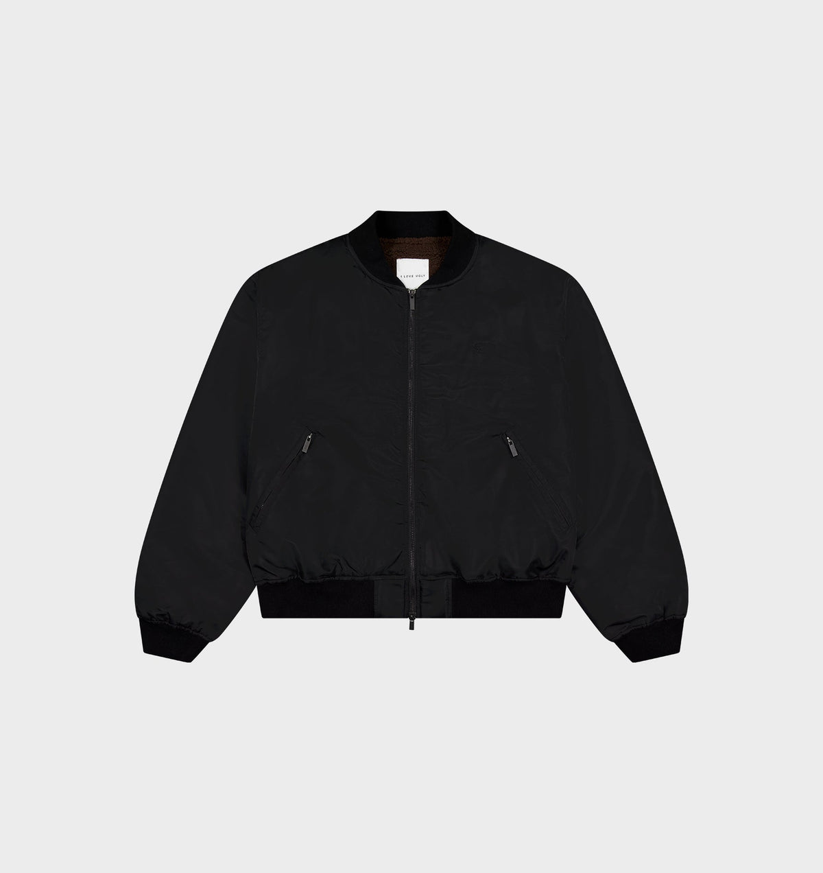 Nylon Bomber Jacket - Black