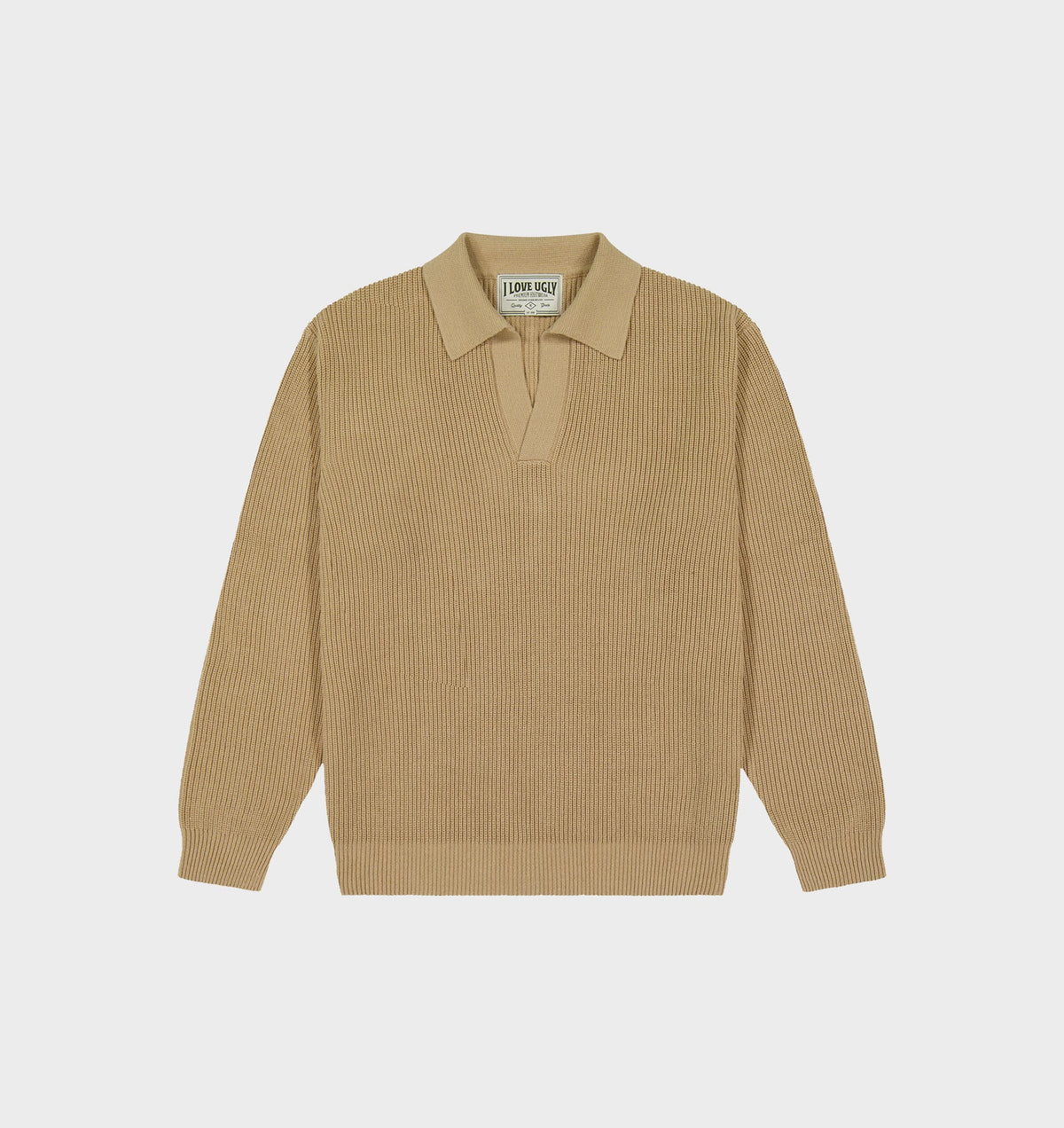 Knit LS Polo - Smokey Mustard