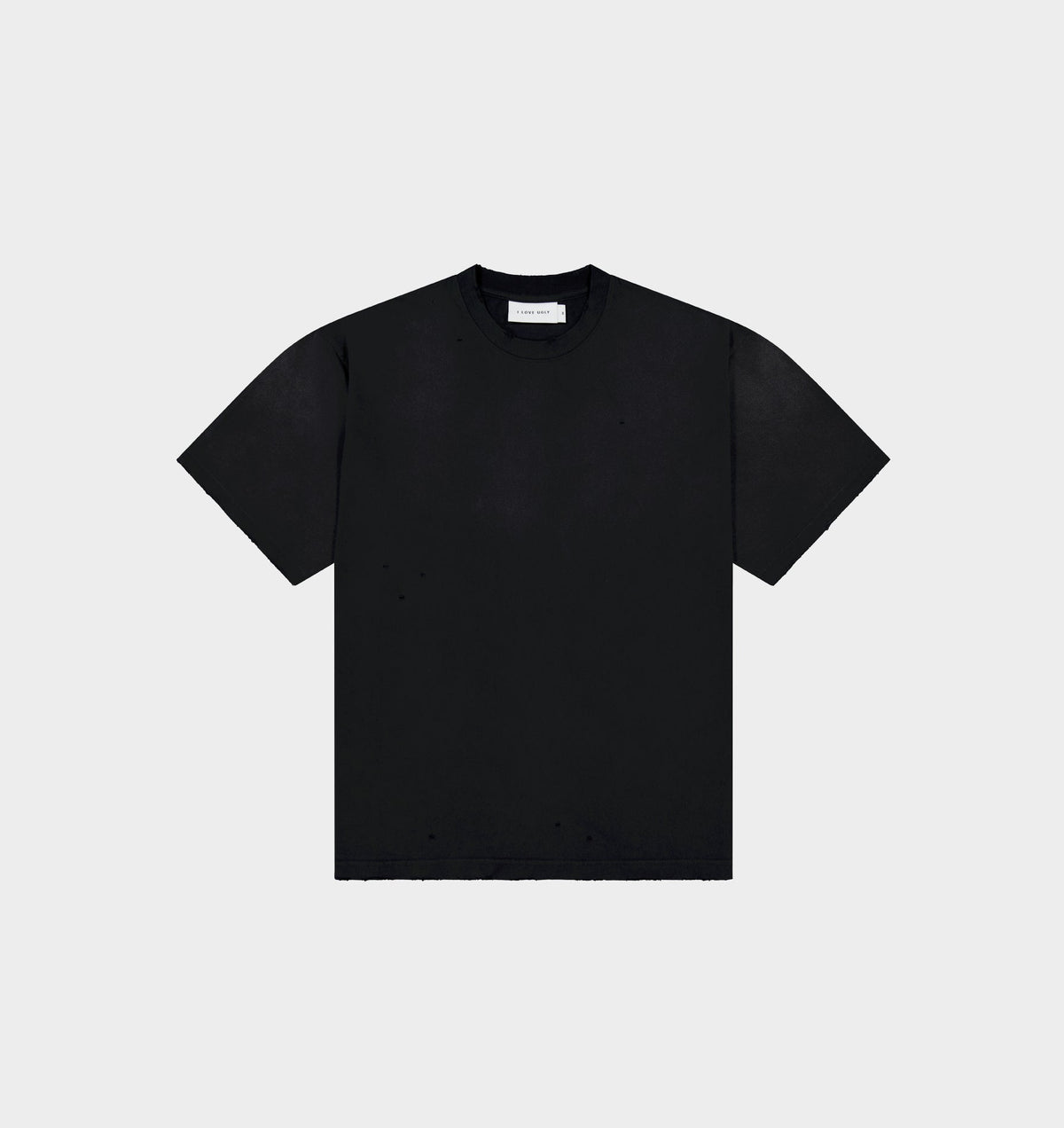 Distressed Oversized Tee - Faded Black