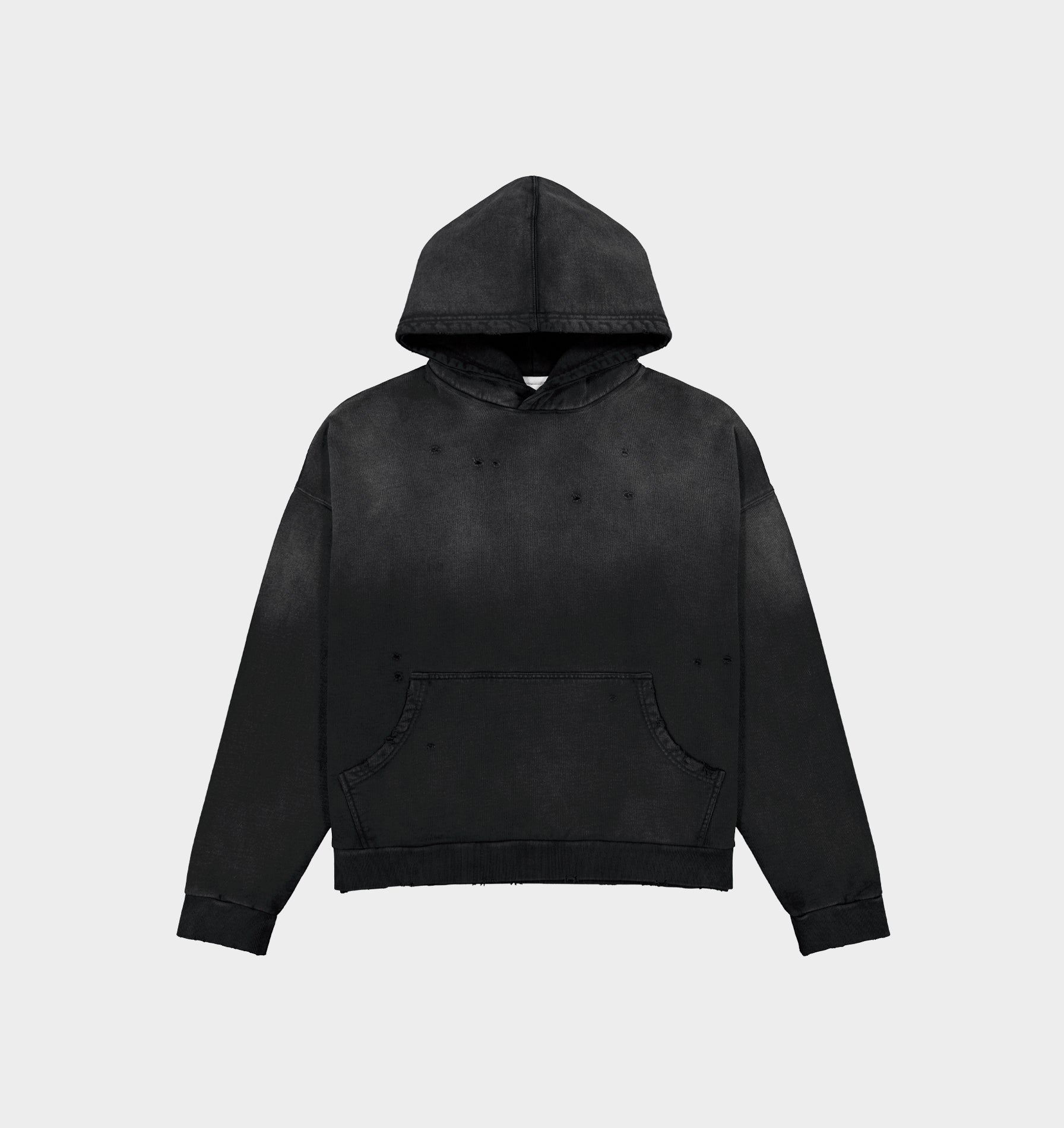 Distressed Oversized Hood - Faded Black