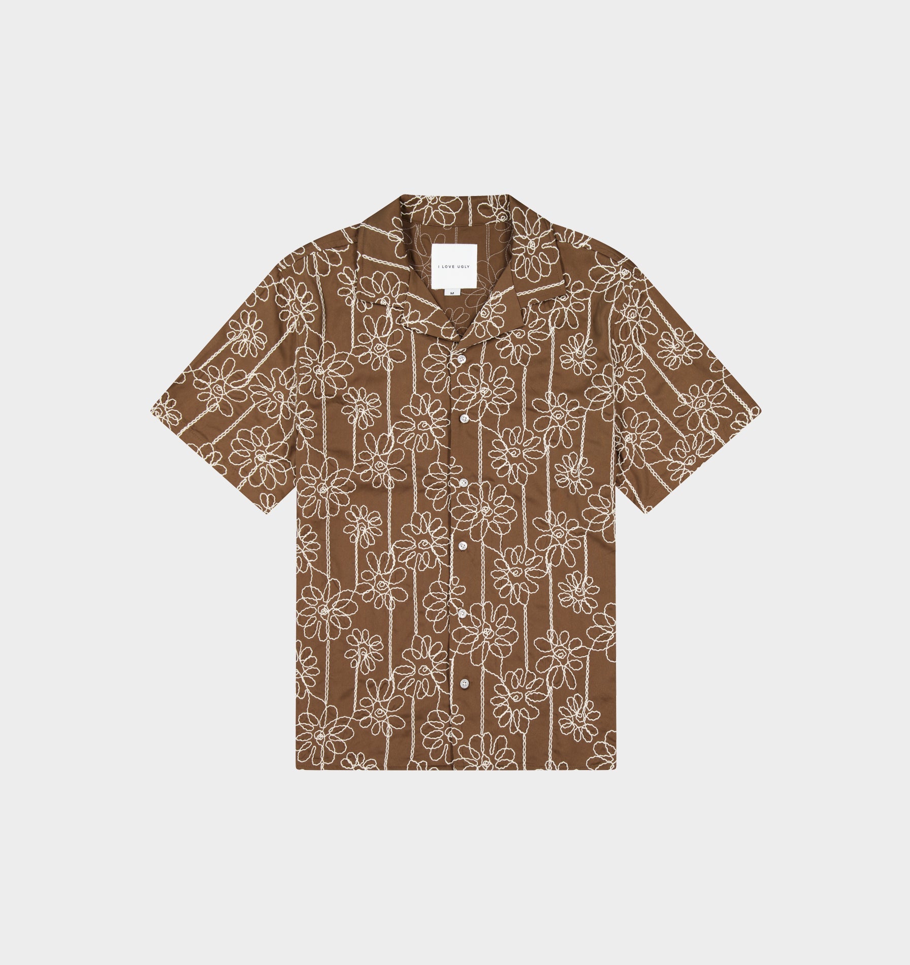 Cuban Collar SS Shirt - Tobacco Floral