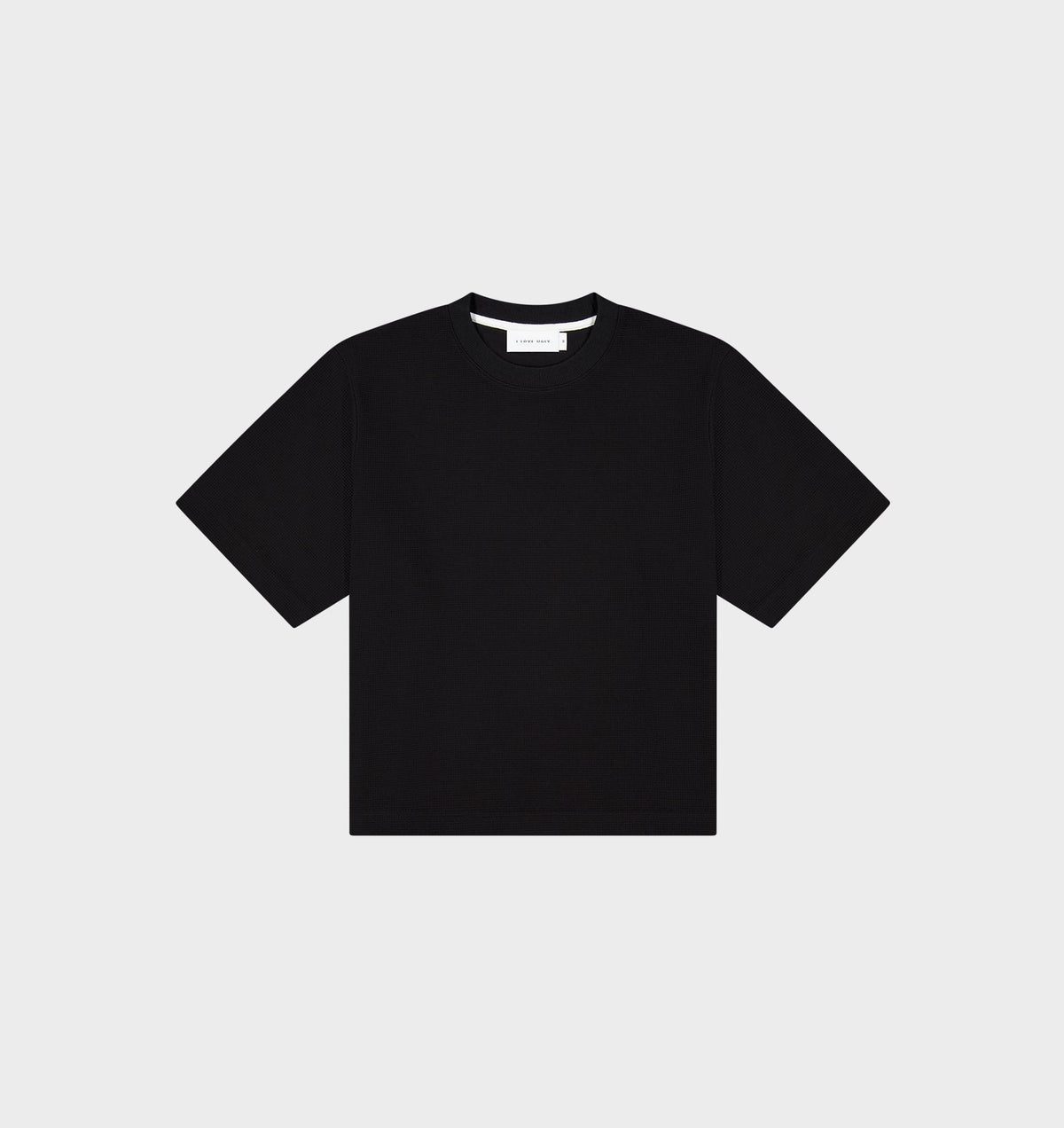 Waffle Box Crop Tee - Black