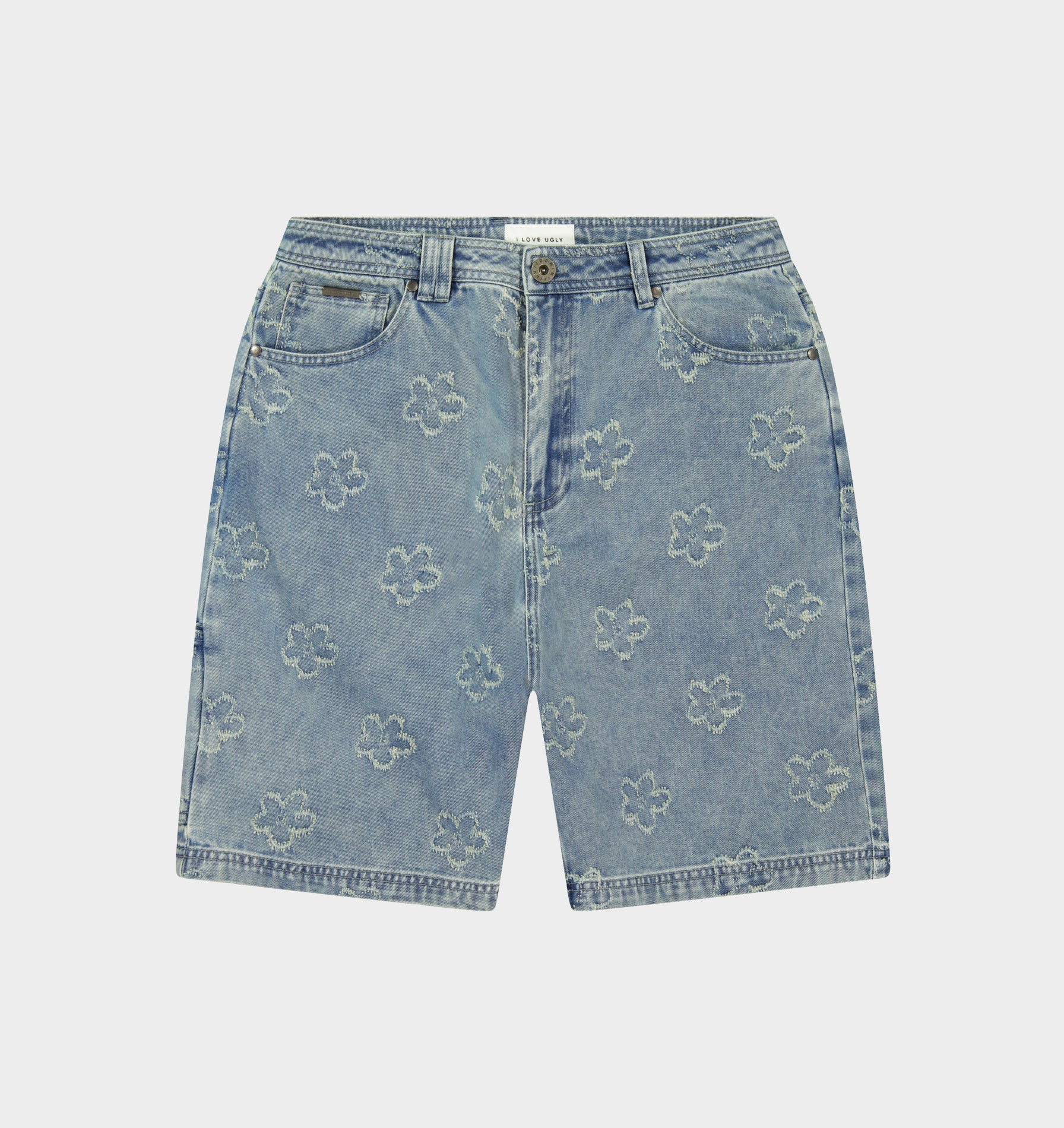 Floral Clean Carpenter Short - Vintage Blue