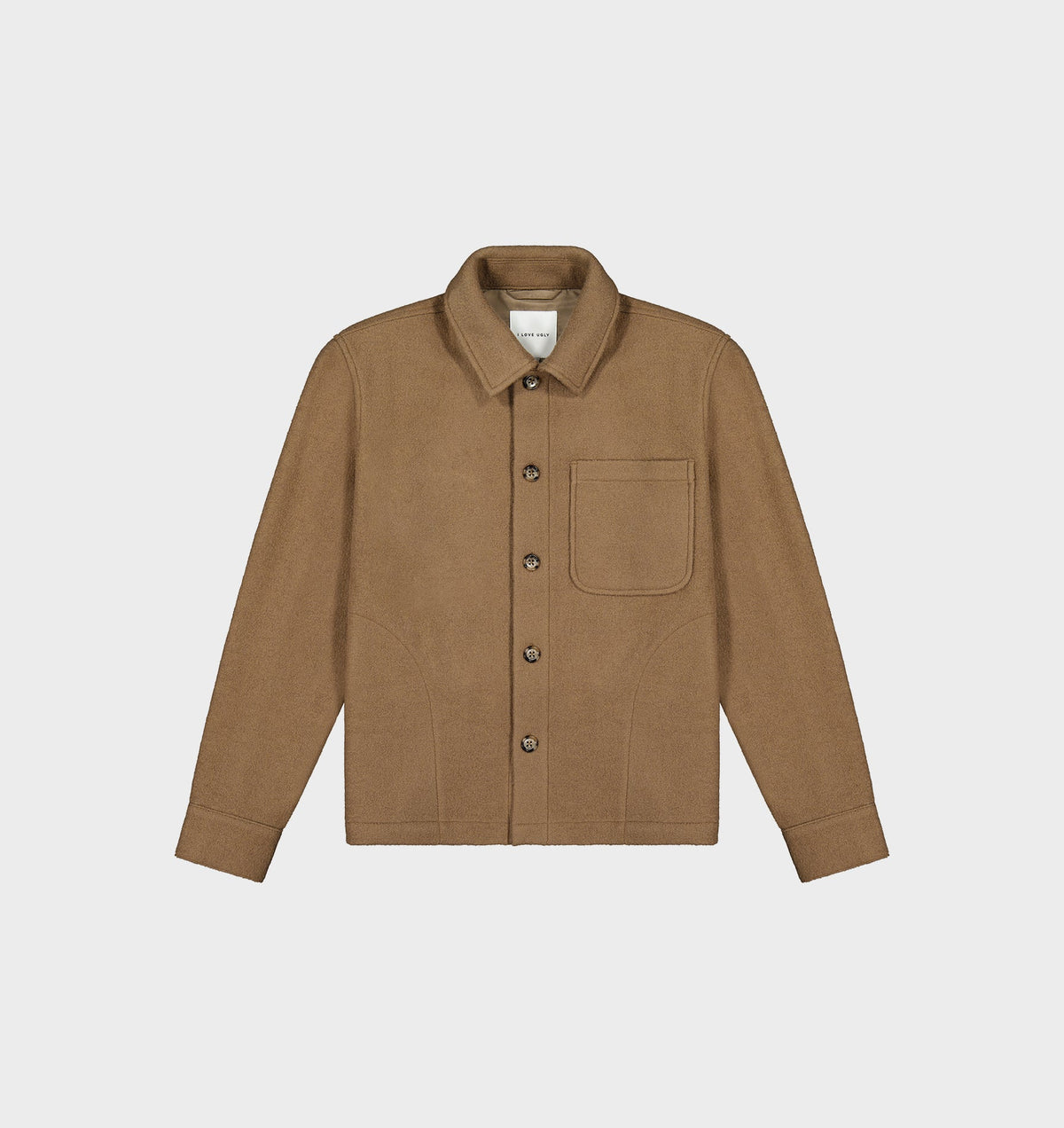 Boiled Wool Overshirt - Camel