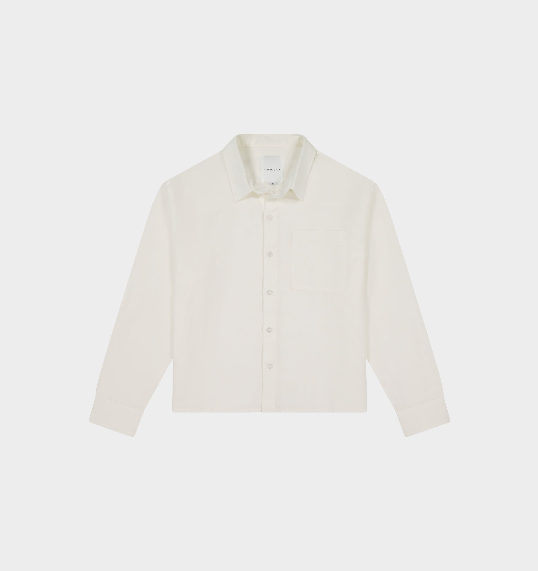 Linen Crop LS Shirt - White