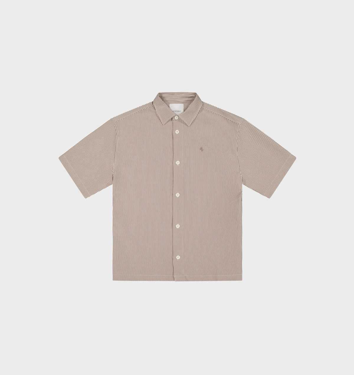 Dawson Boxy SS Shirt - Brown Stripe