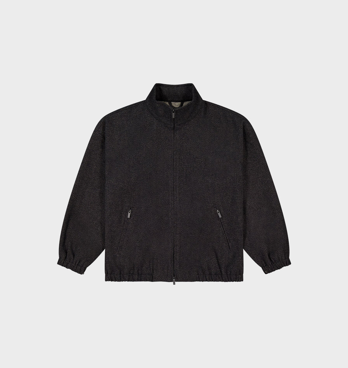 Funnel Neck Jacket - Charcoal Tweed