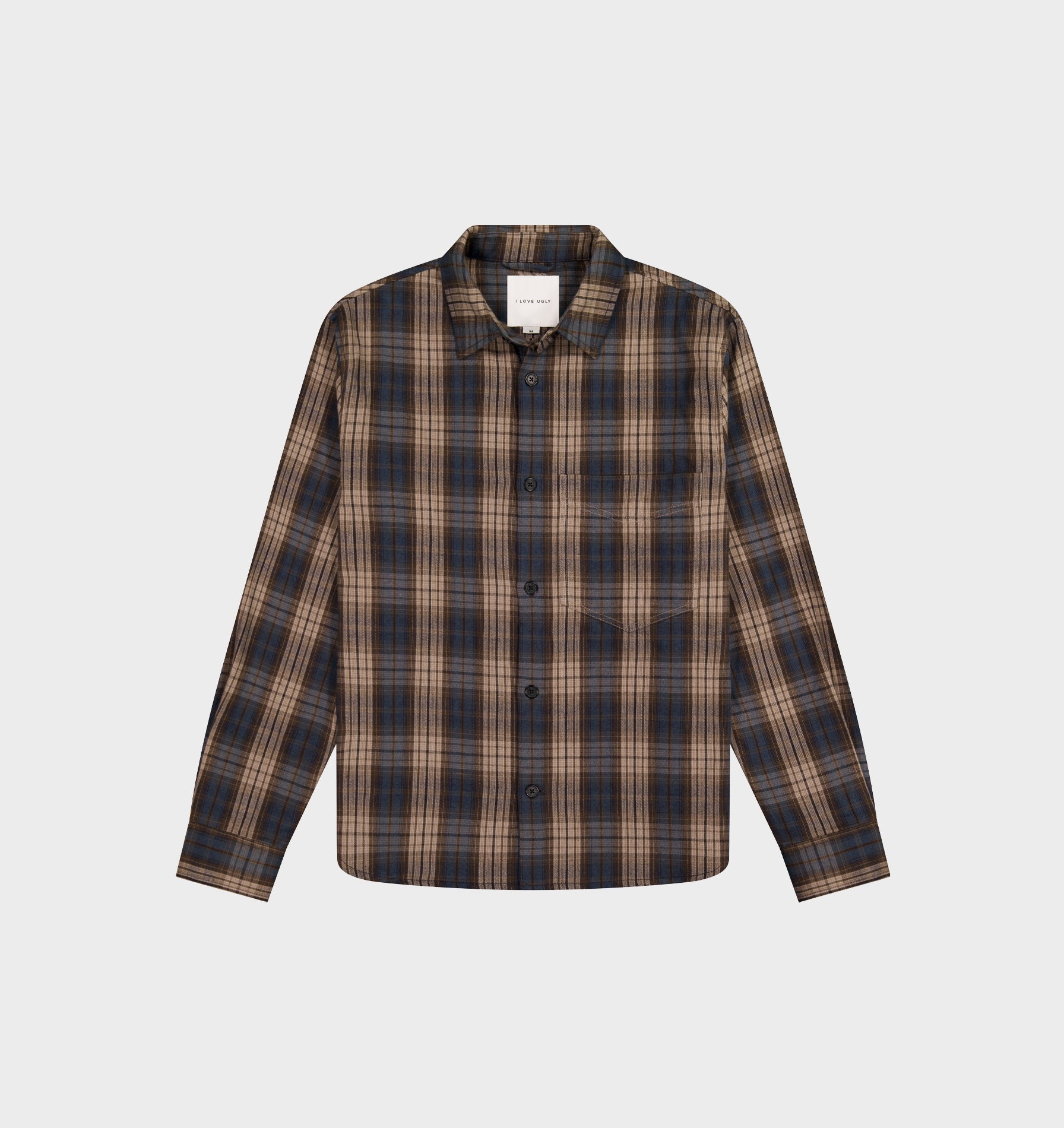 Flannel Shirt - Brown/Blue Check