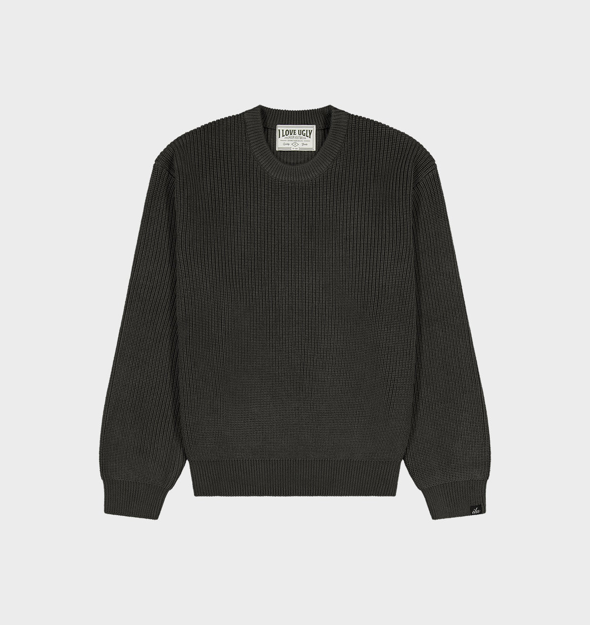 Cropped Knit Sweater - Flint Grey