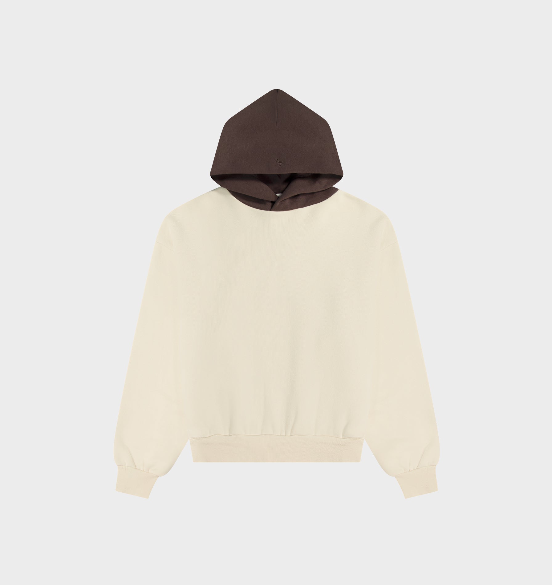 Heavy Crop Box Hood - Off White/Brown