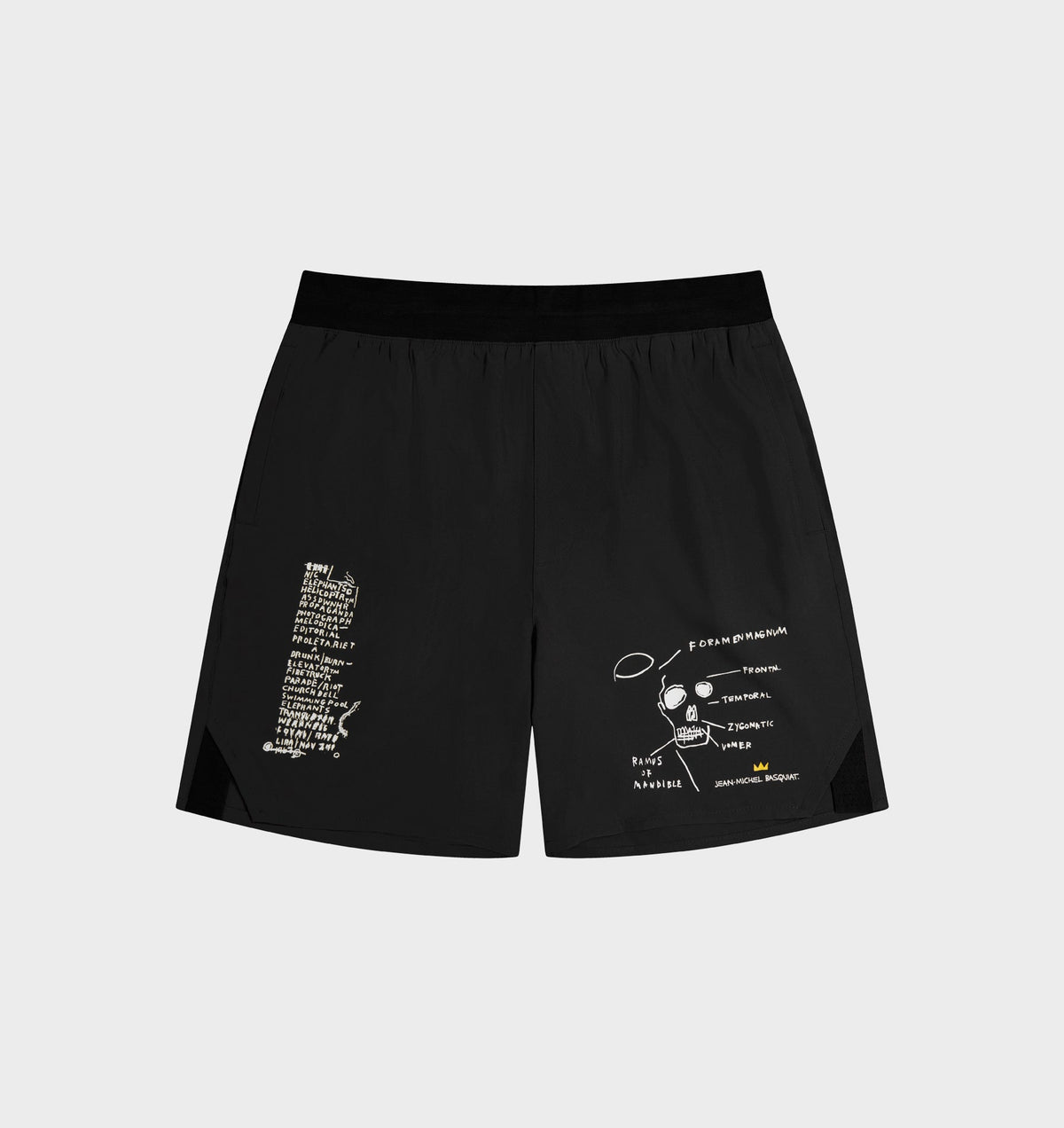 Basquiat Scribble Active 7 Inch Short - Charcoal