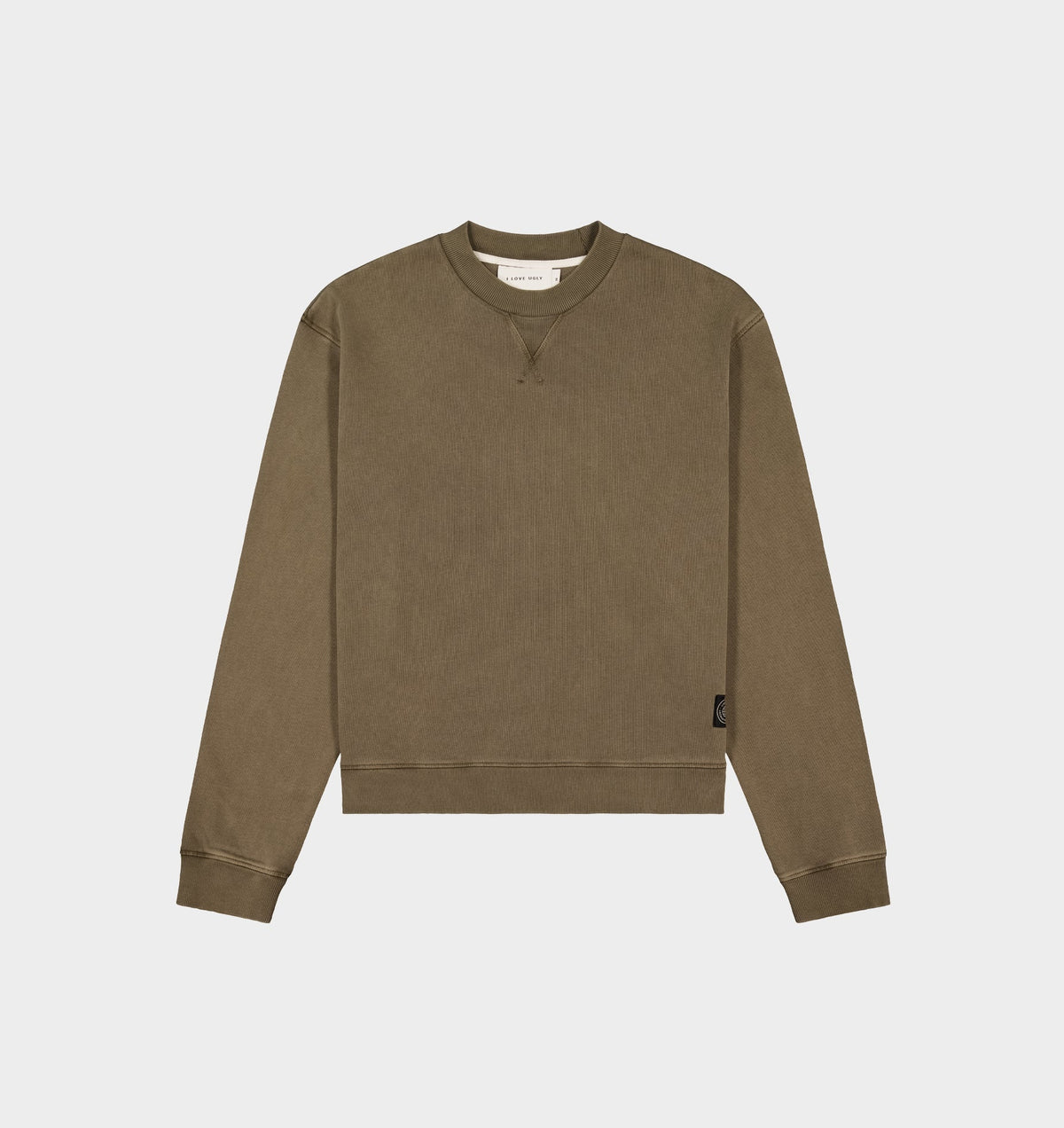 Crop Oversized Crew - Washed Mushroom