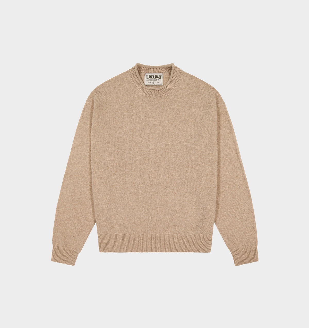 Rolled Neck Knit Sweater - Oatmeal