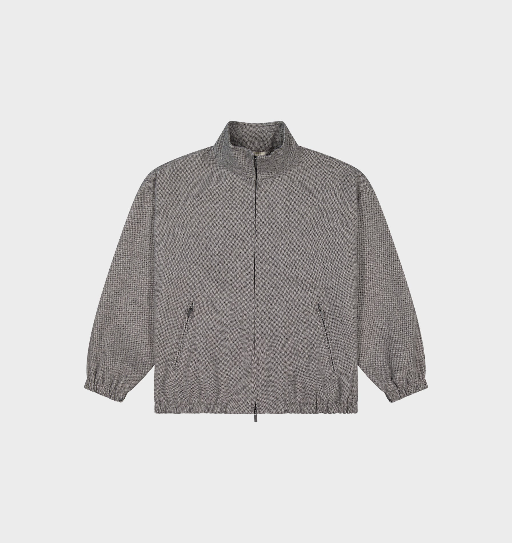Funnel Neck Jacket - Grey Tweed