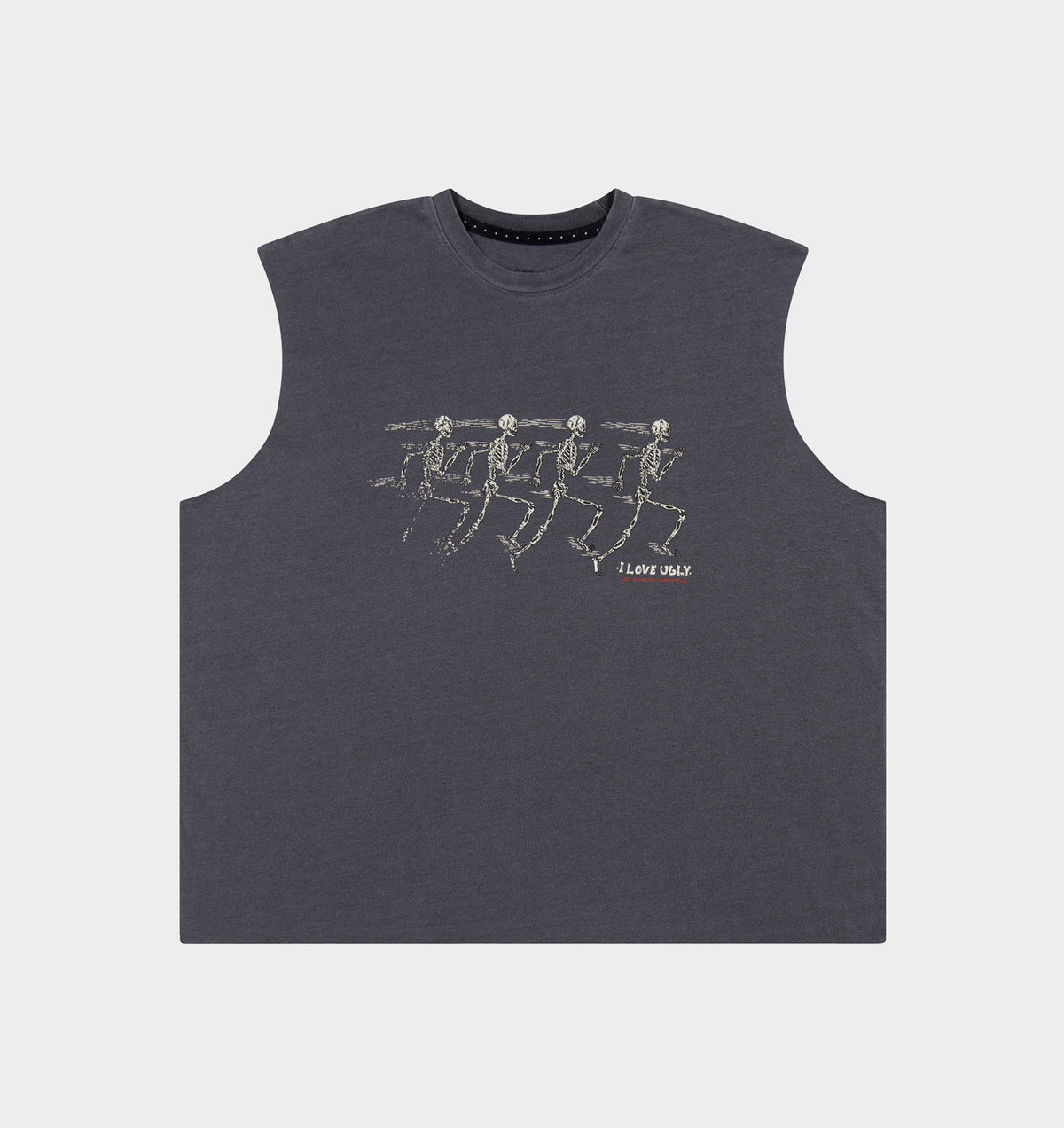 Skeleton Lewi Cropped Tank - Washed Black