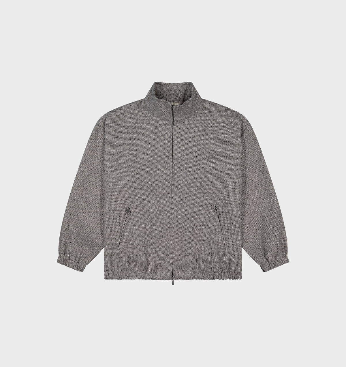 Funnel Neck Jacket - Grey Tweed