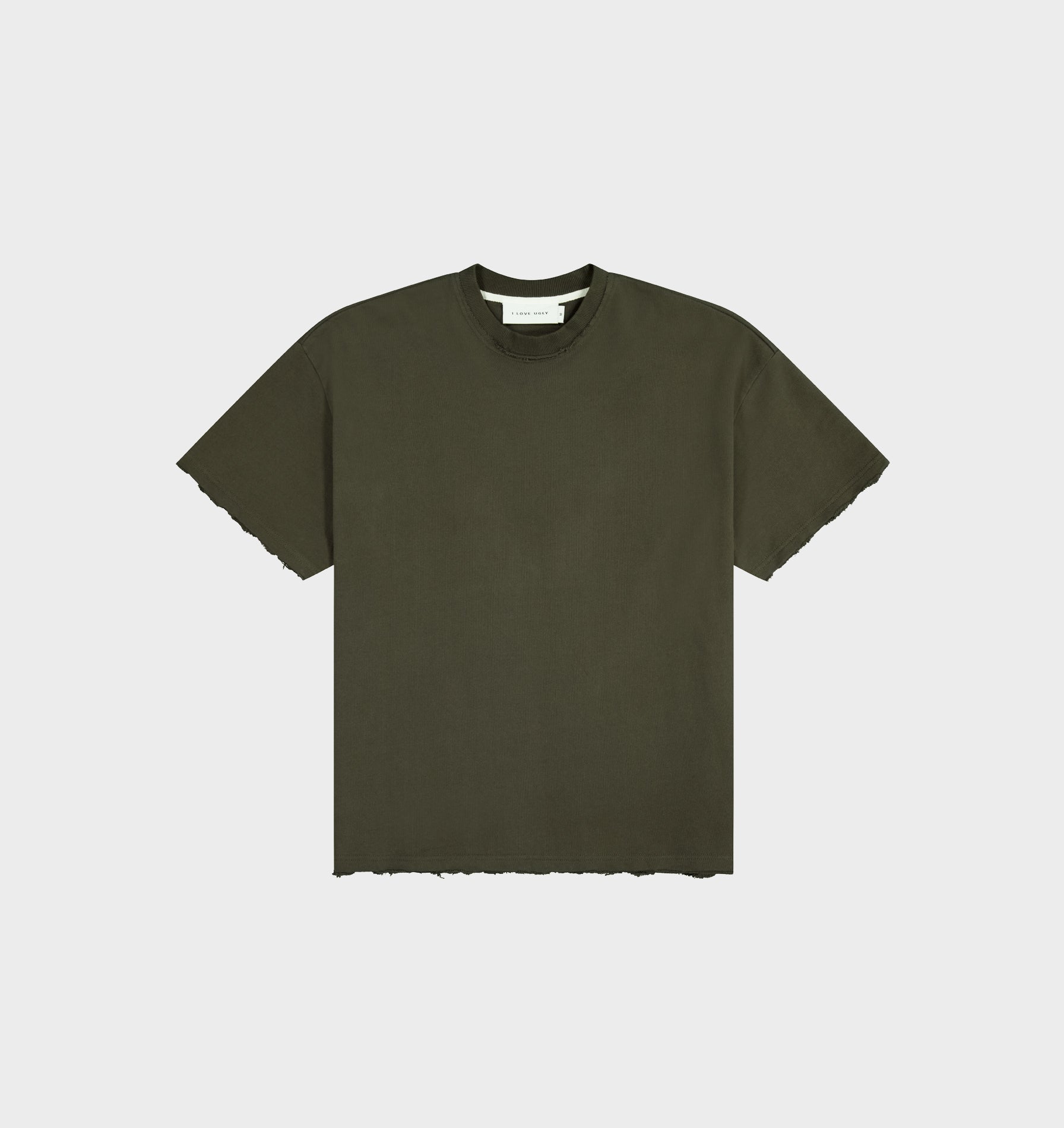Raw Hem Heavy Box Tee 2.0 - Burnt Olive