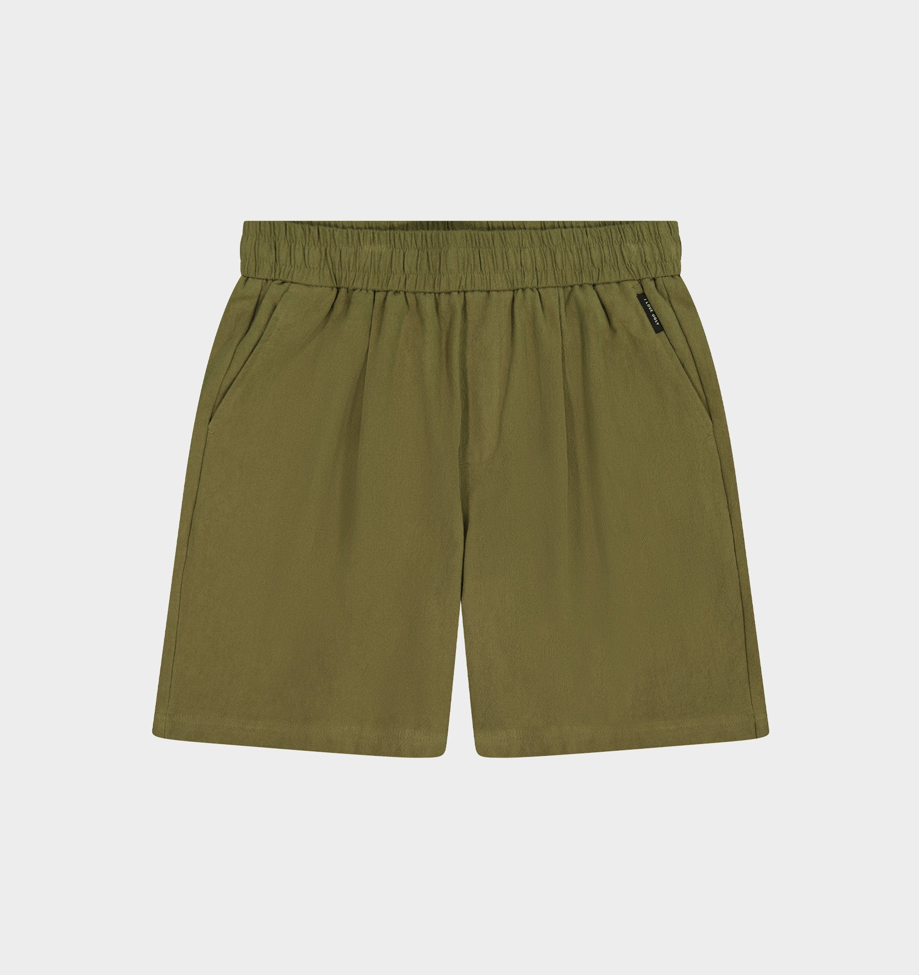 Linen Michael Pleat Short - Dusty Green