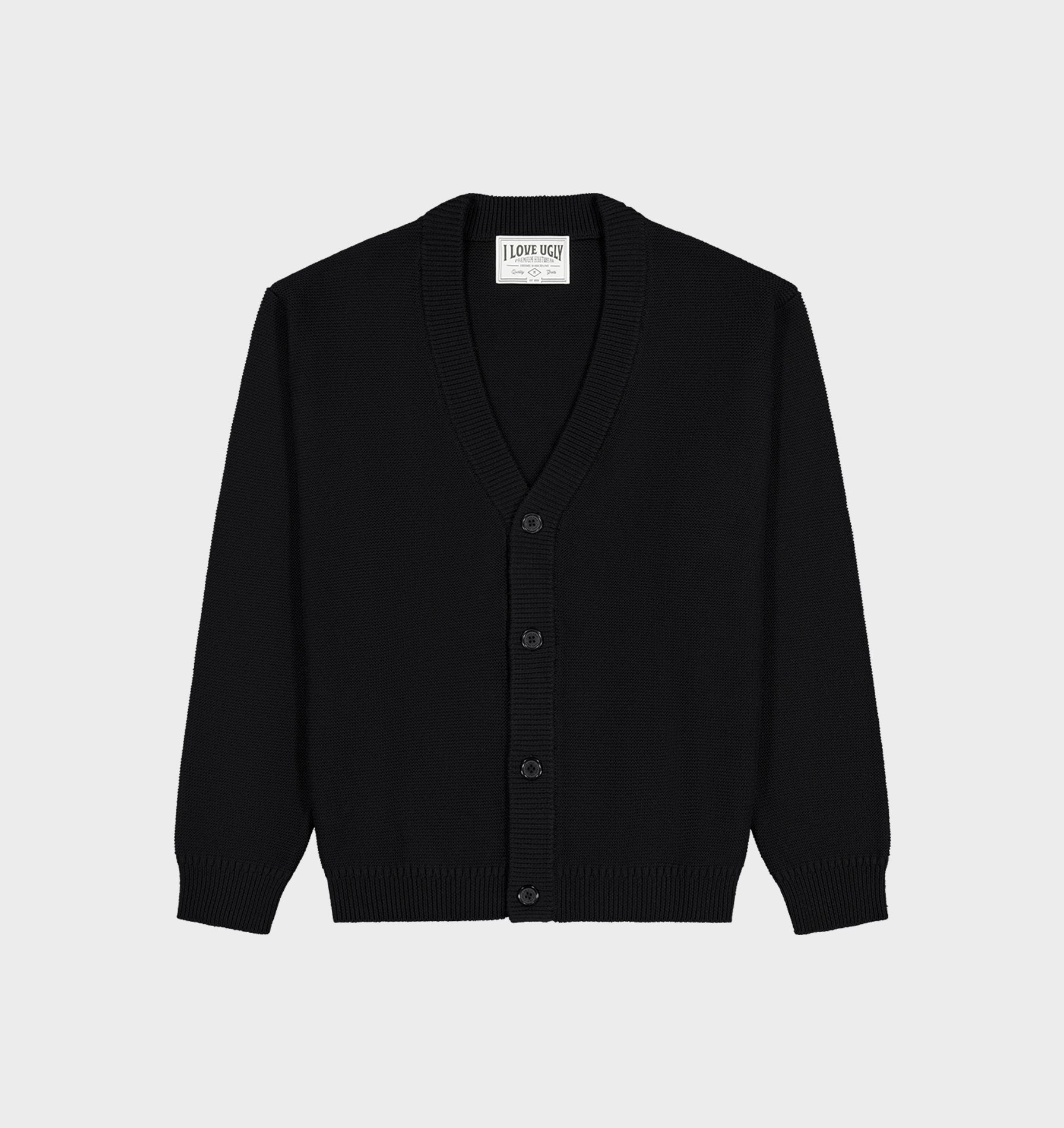 Nelson Cotton Cardigan - Black