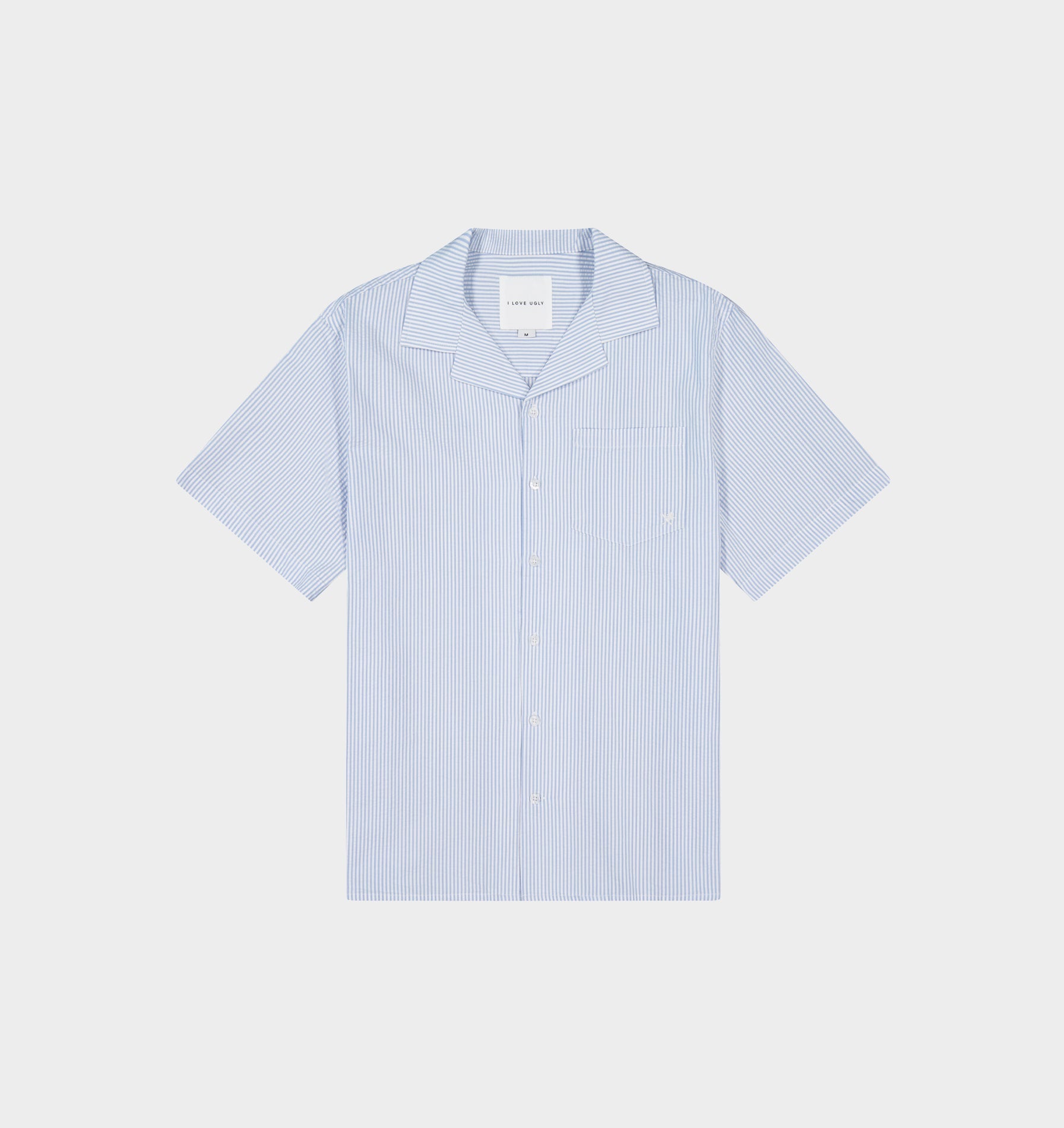 Cuban Collar SS Shirt - Blue Stripe