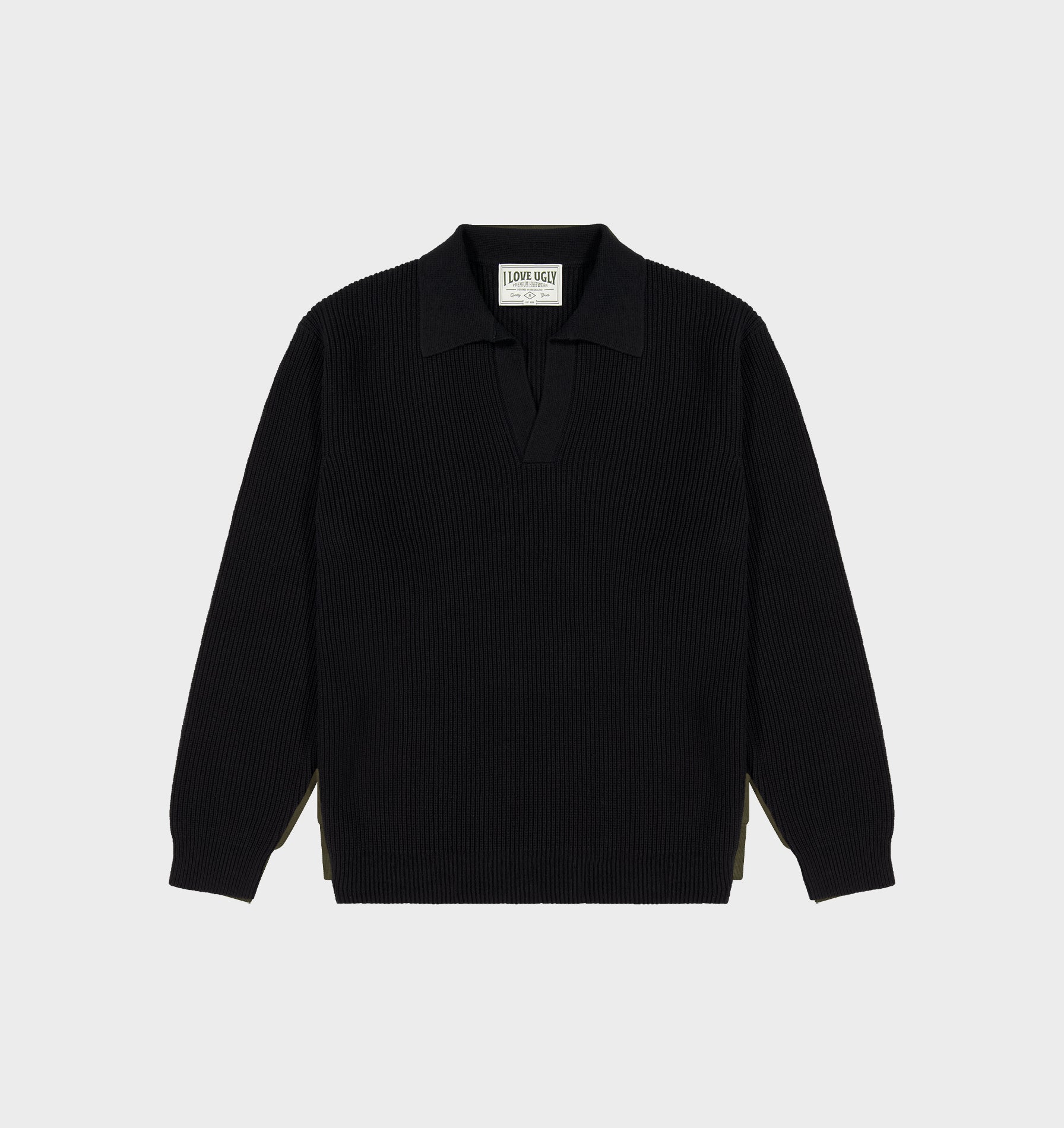 Knit LS Polo - Black