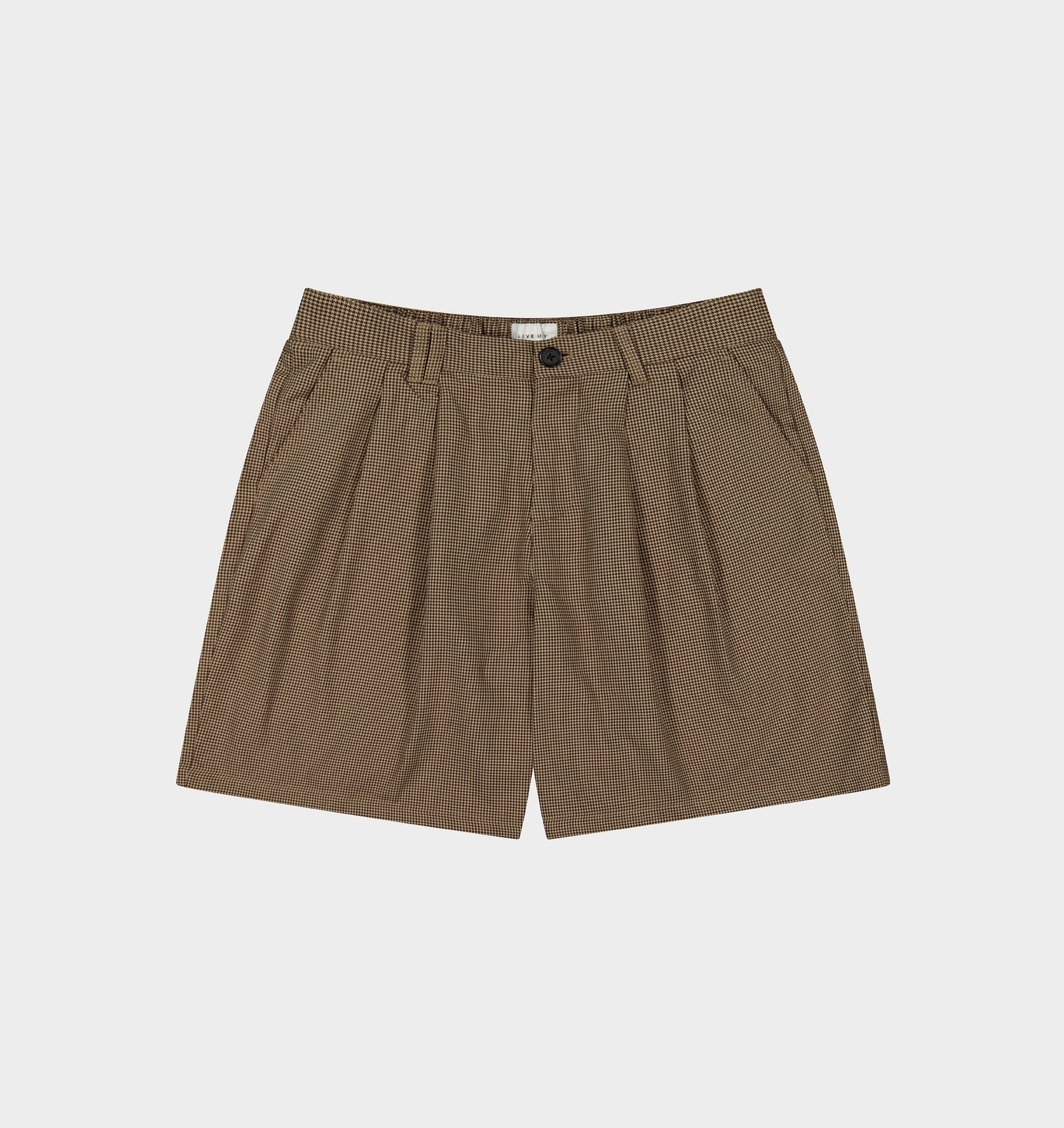 Alby Pleated Short - Beige Houndstooth