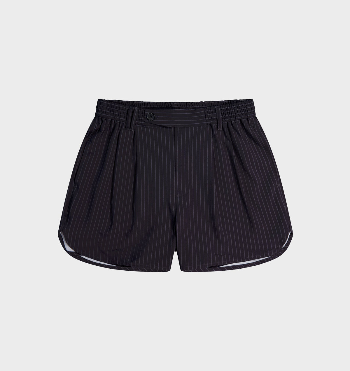 Active Pleat Front Short - Black Pinstripe