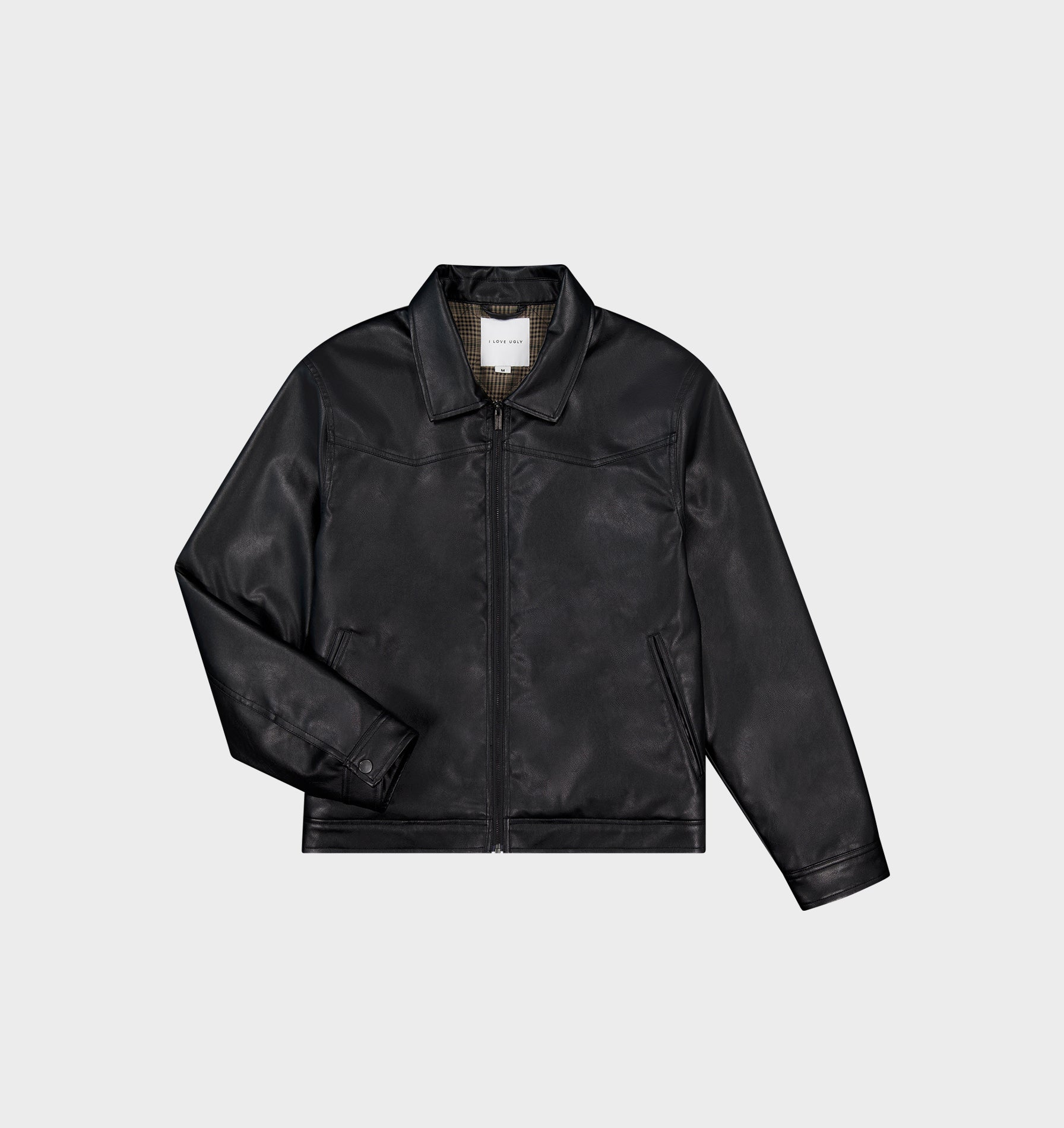 Dayton Faux Leather Jacket- Black