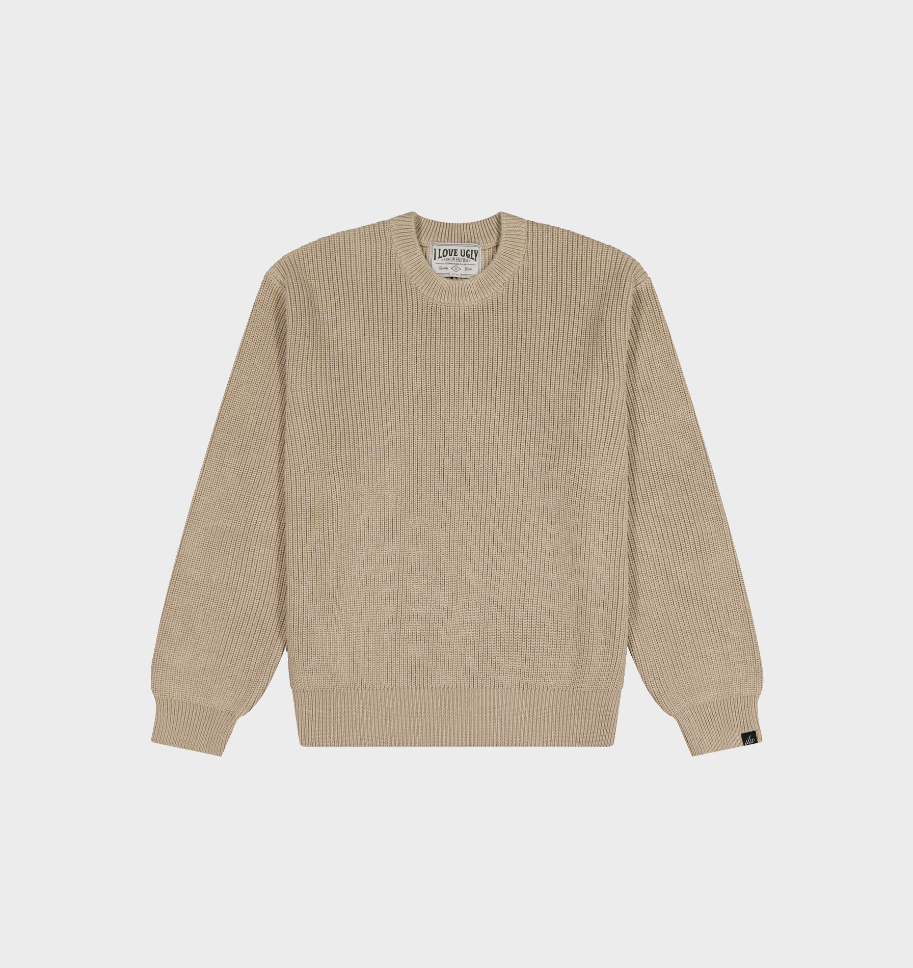 Cropped Knit Sweater - Bone