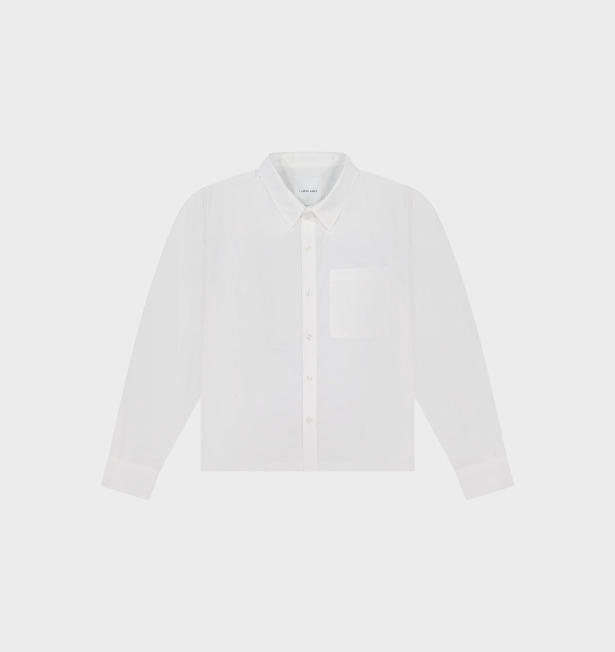 Crop LS Shirt - White Poplin