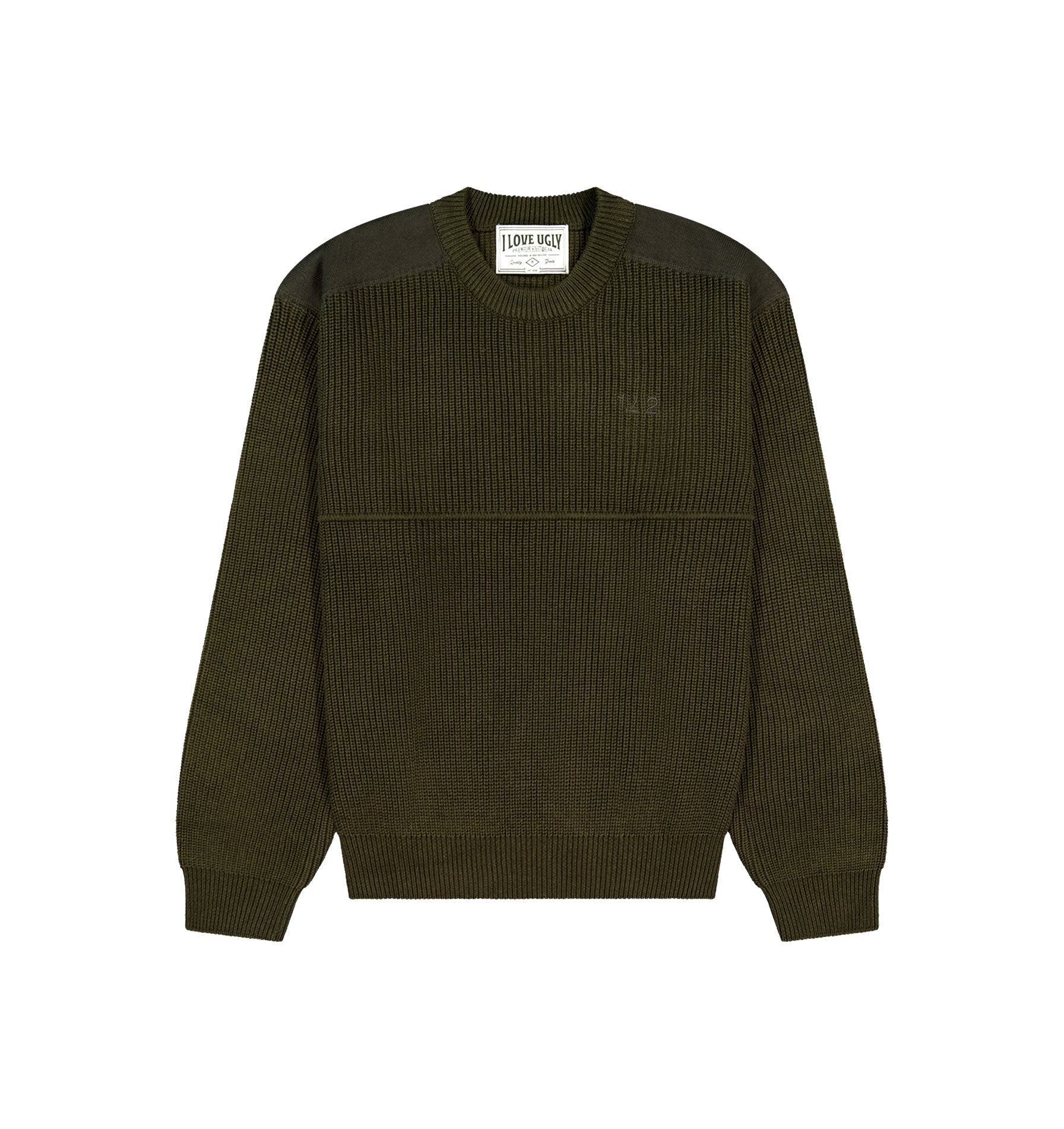 Militia Cropped Knit Sweater - Olive Marle