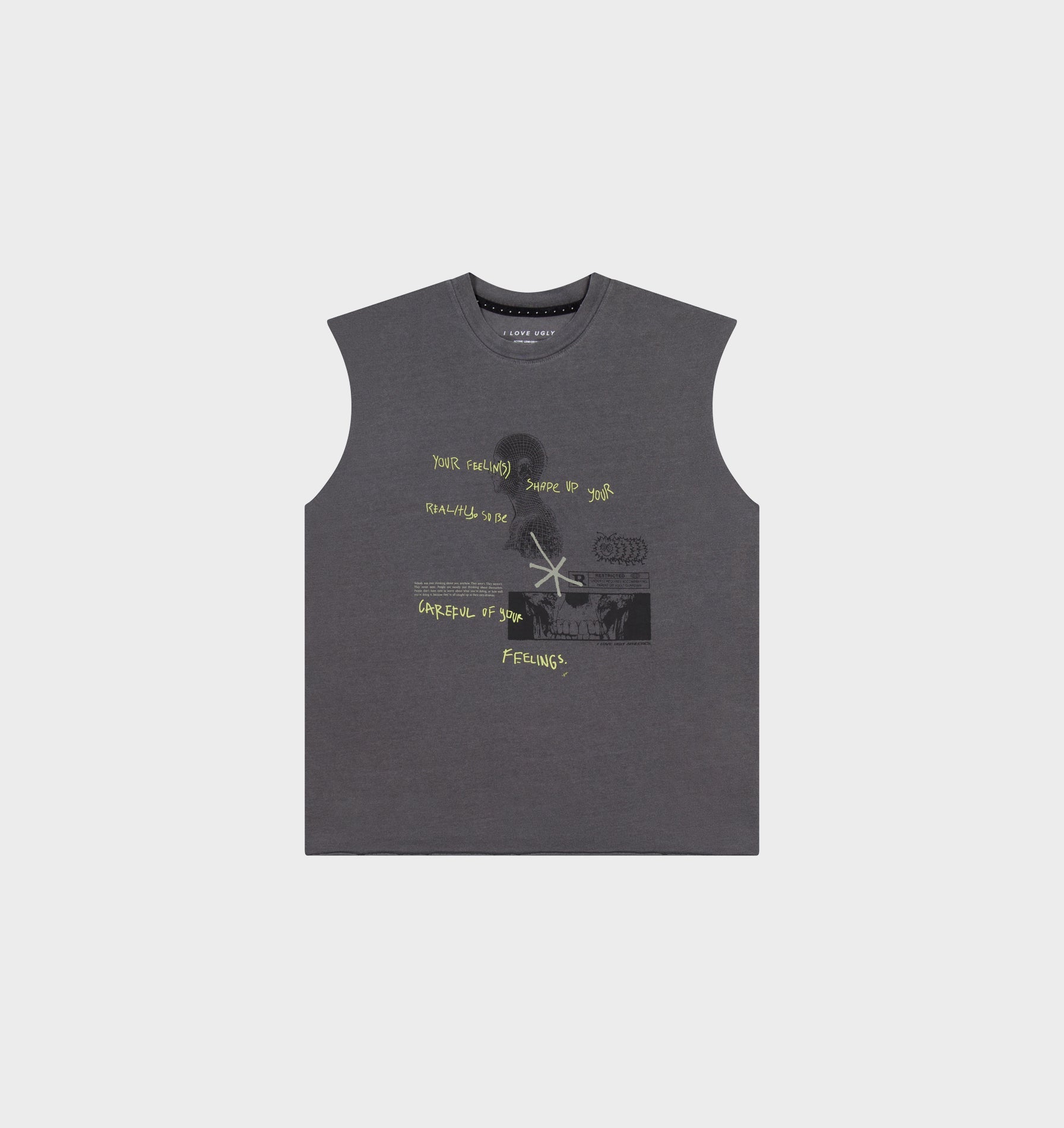 State Of Mind Cotton Crop Tank - Washed Black