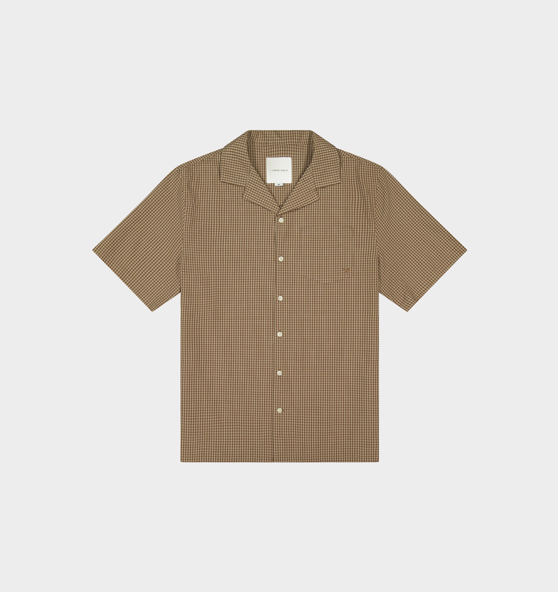Check Cuban Collar SS Shirt - Brown/Beige Check