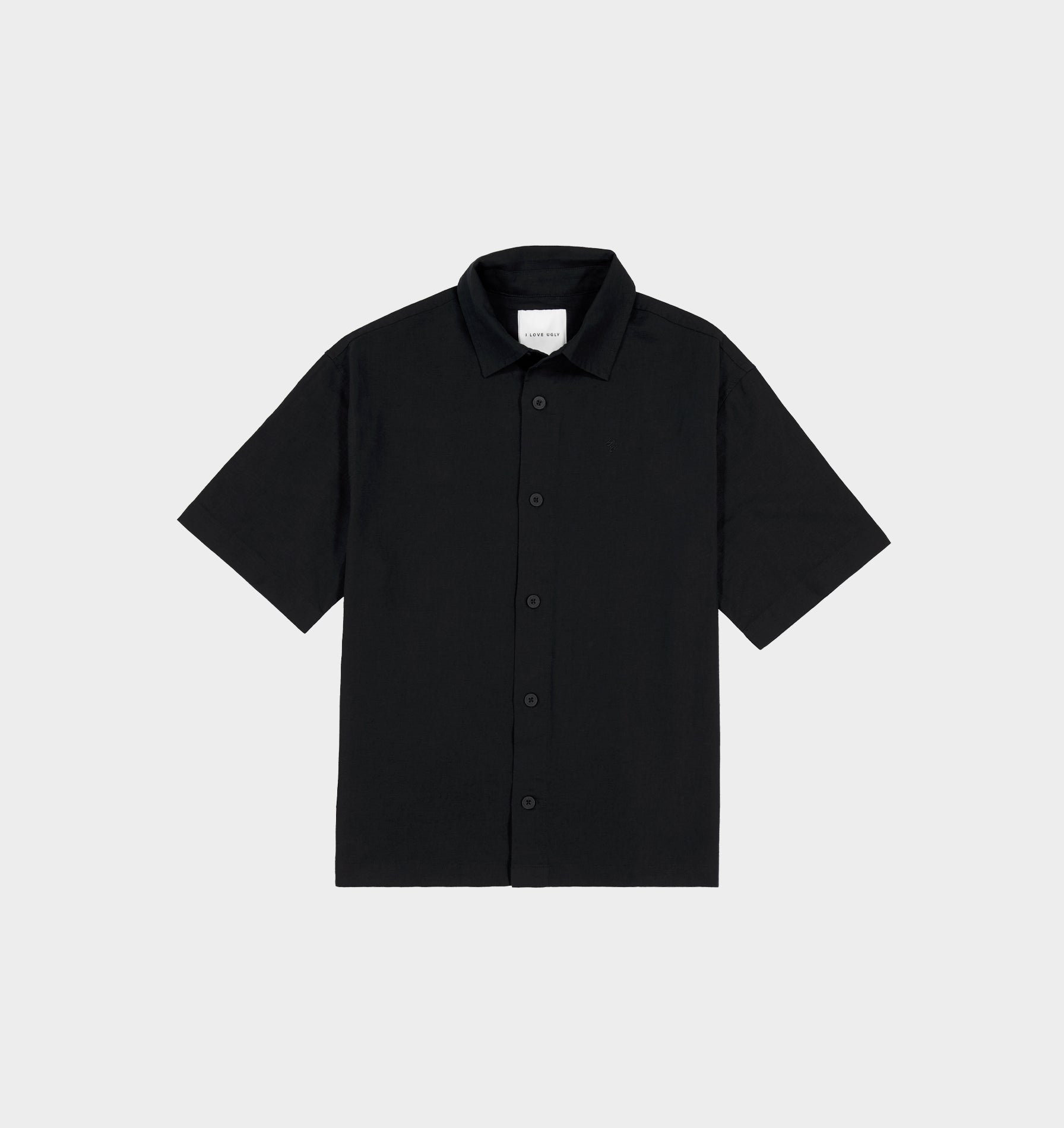 Linen Dawson Boxy SS Shirt - Black