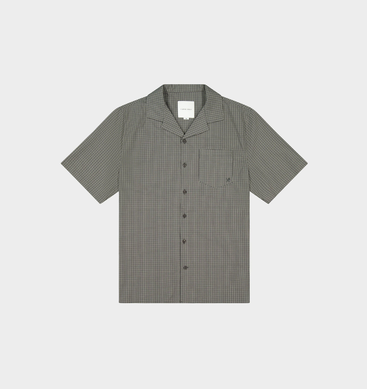 Check Cuban Collar SS Shirt - Grey/Green Check