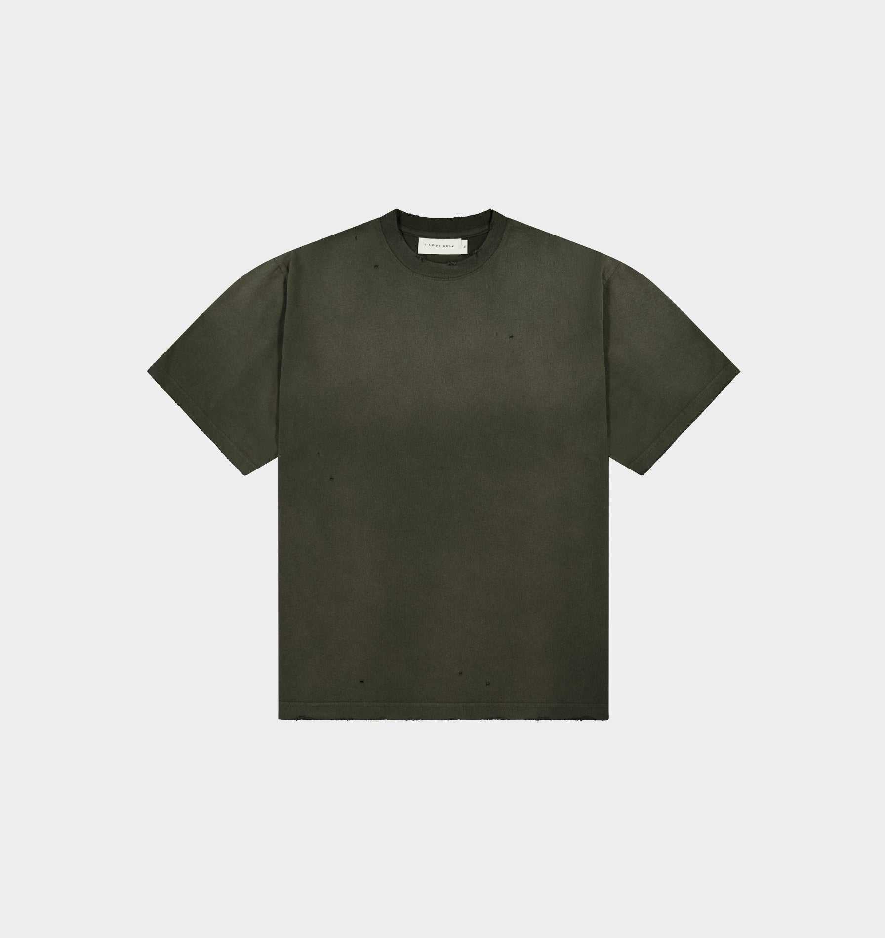 Distressed Oversized Tee - Faded Green