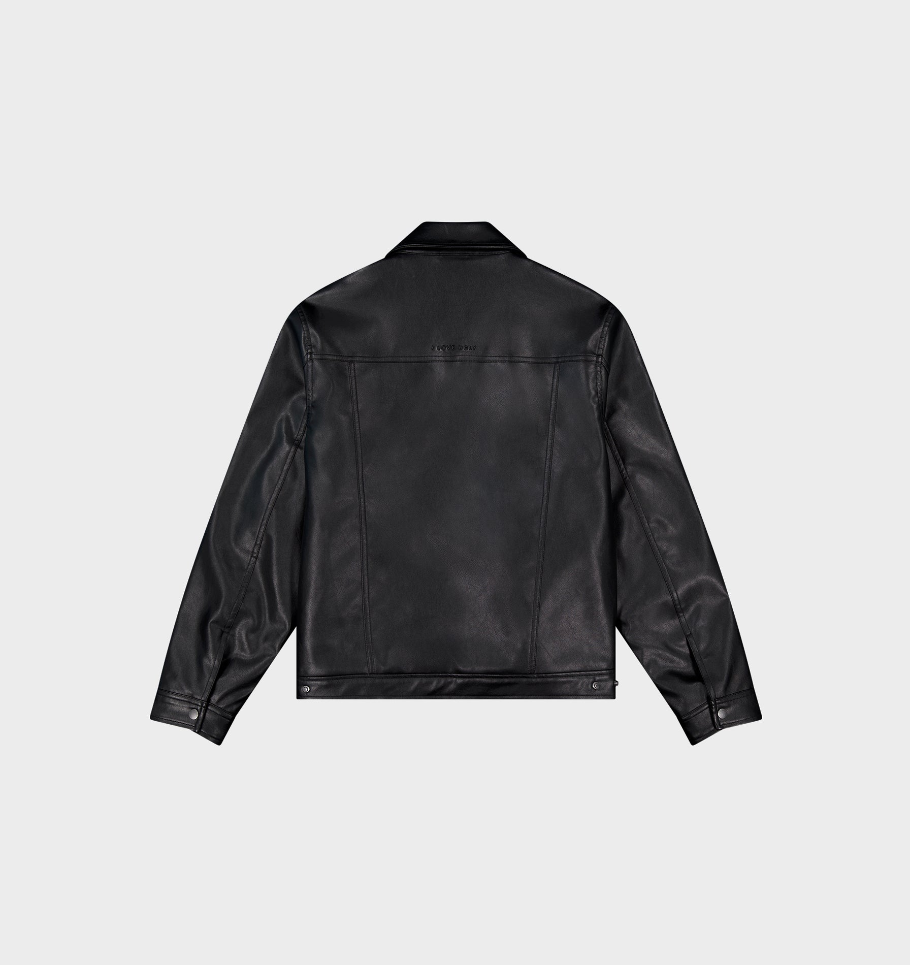 Dayton Faux Leather Jacket- Black