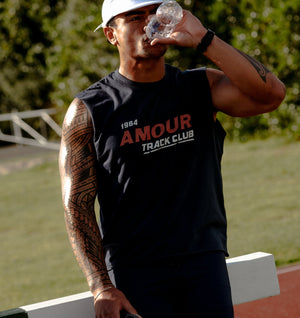 Track Club Crop Tank - Washed Navy