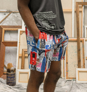Basquiat Obnoxious Active 5 Inch Core Short - Blue / Red