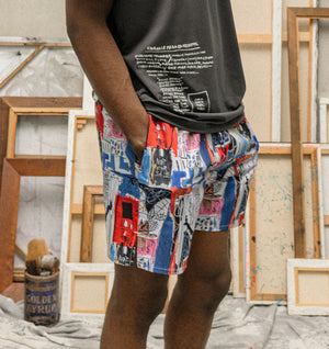Basquiat Obnoxious Active 5 Inch Core Short - Blue / Red