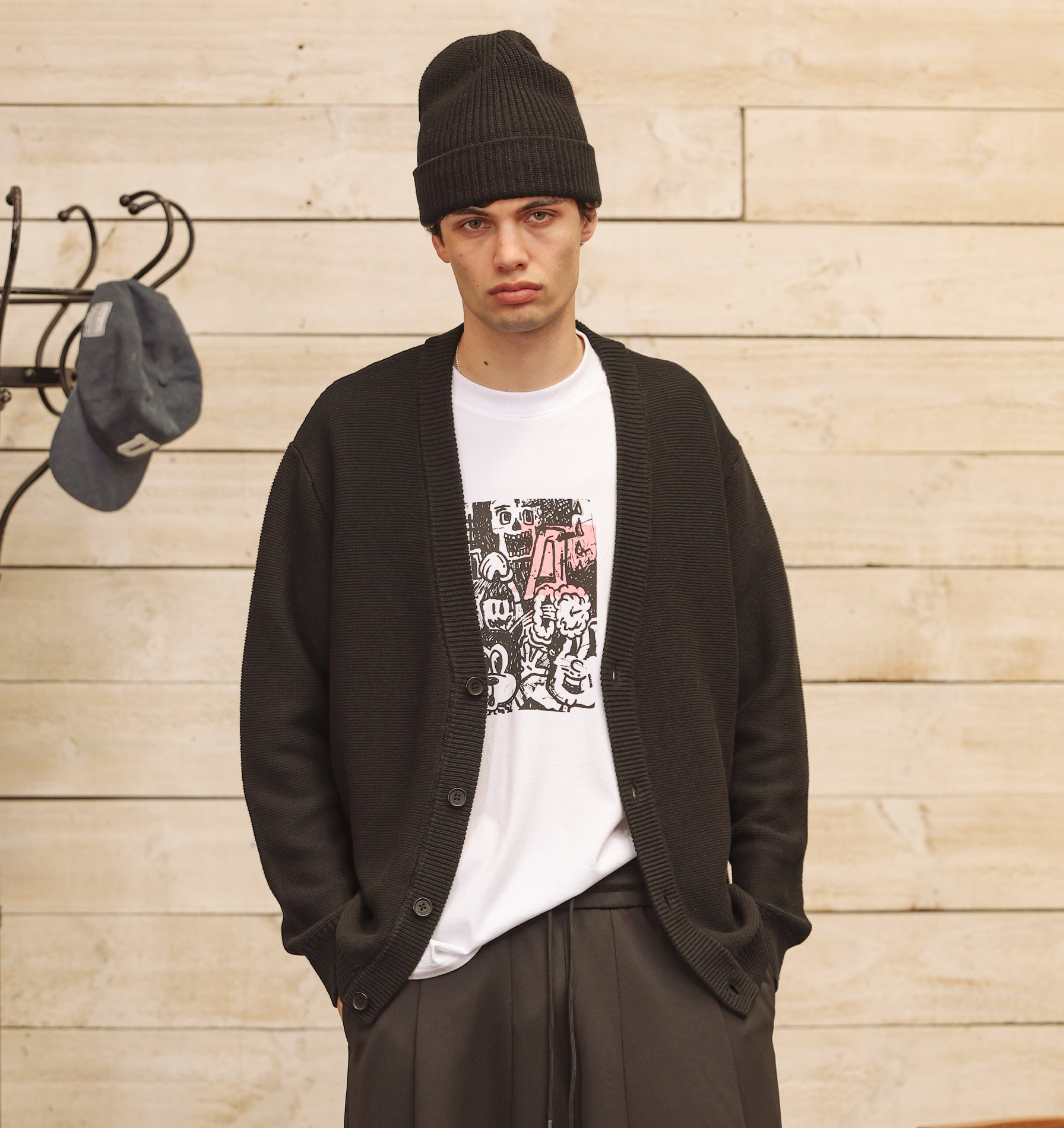 Nelson Cotton Cardigan - Black