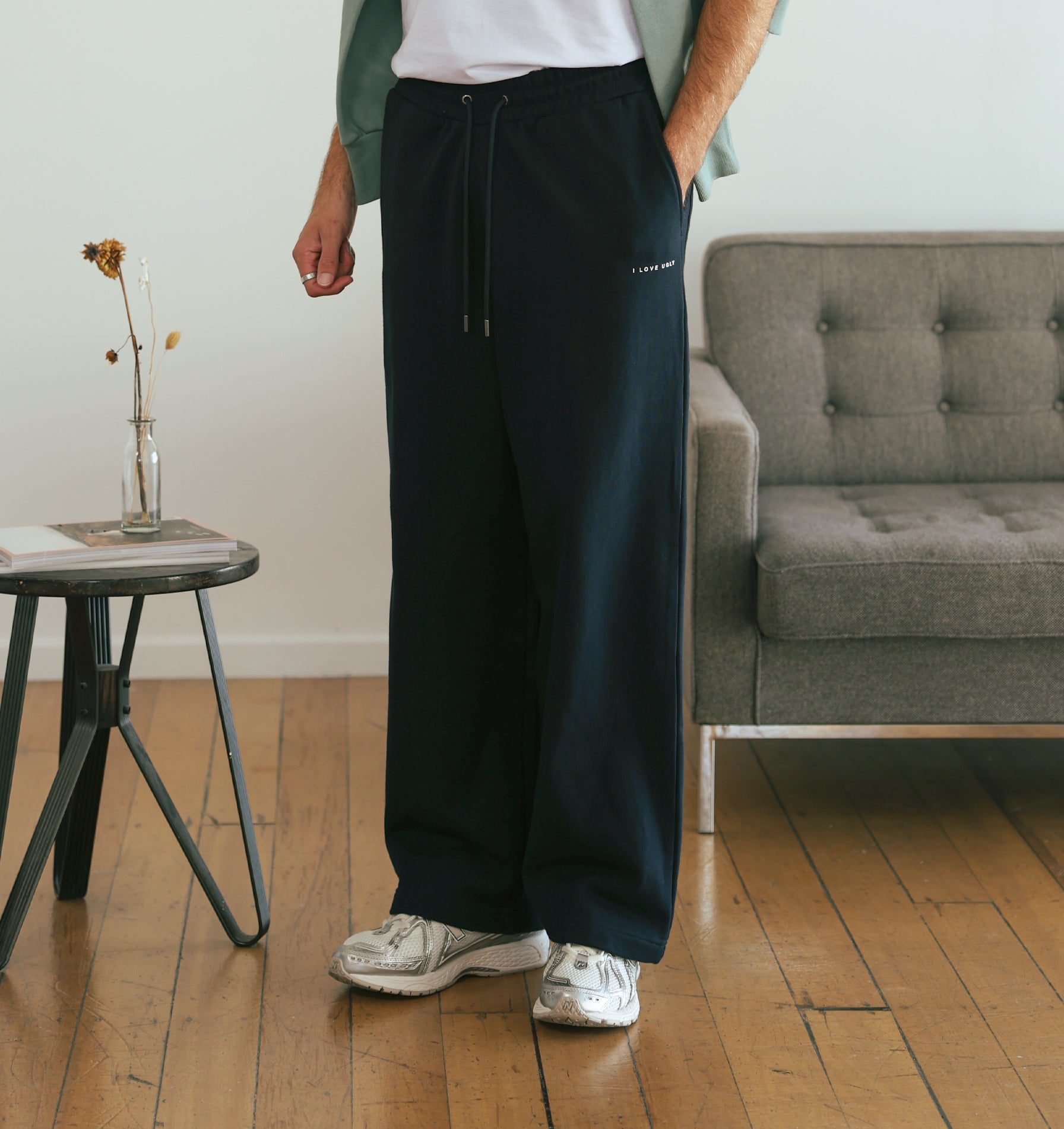 Wide Leg Track Pant - Midnight Navy