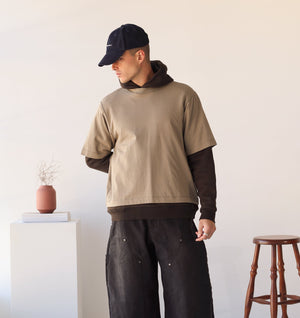 Crop Box Tee - Truffle