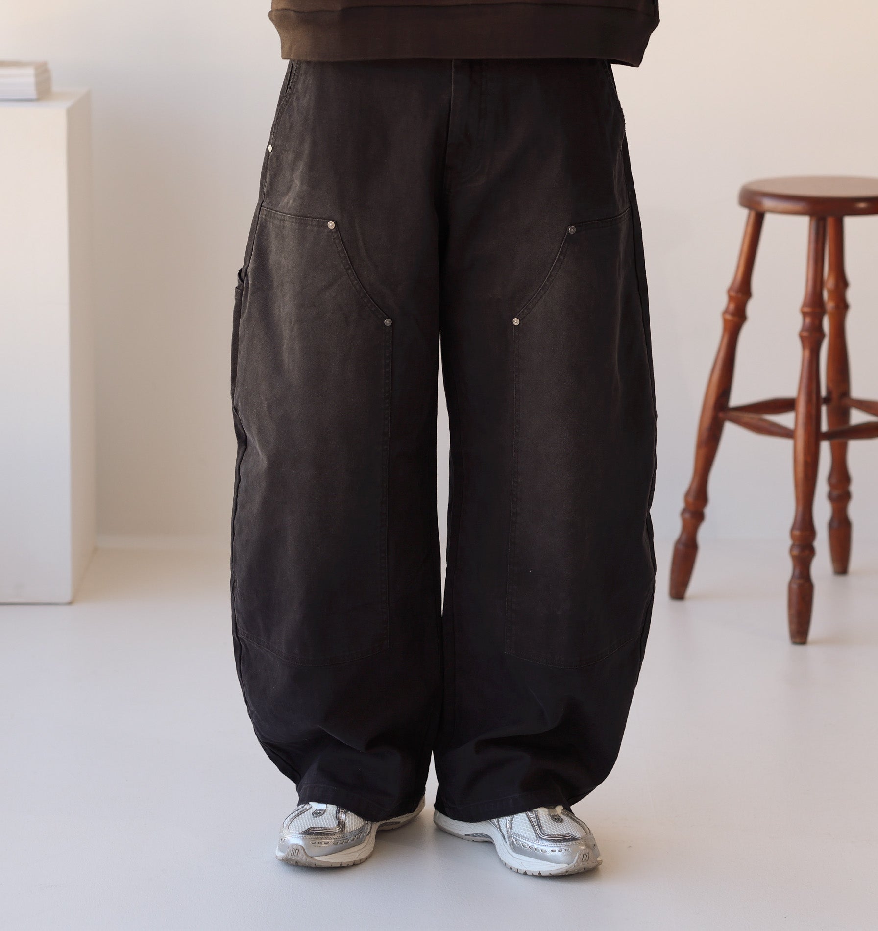 Balloon Double Knee Pant - Vintage Black