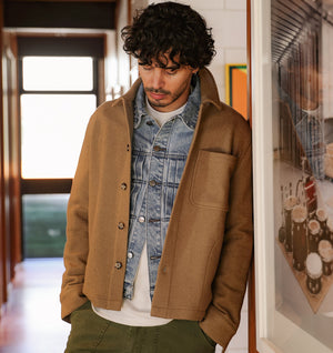 Boiled Wool Overshirt - Camel