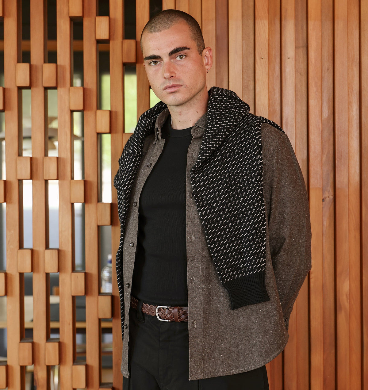 Tweed LS Shirt - Dusky Brown