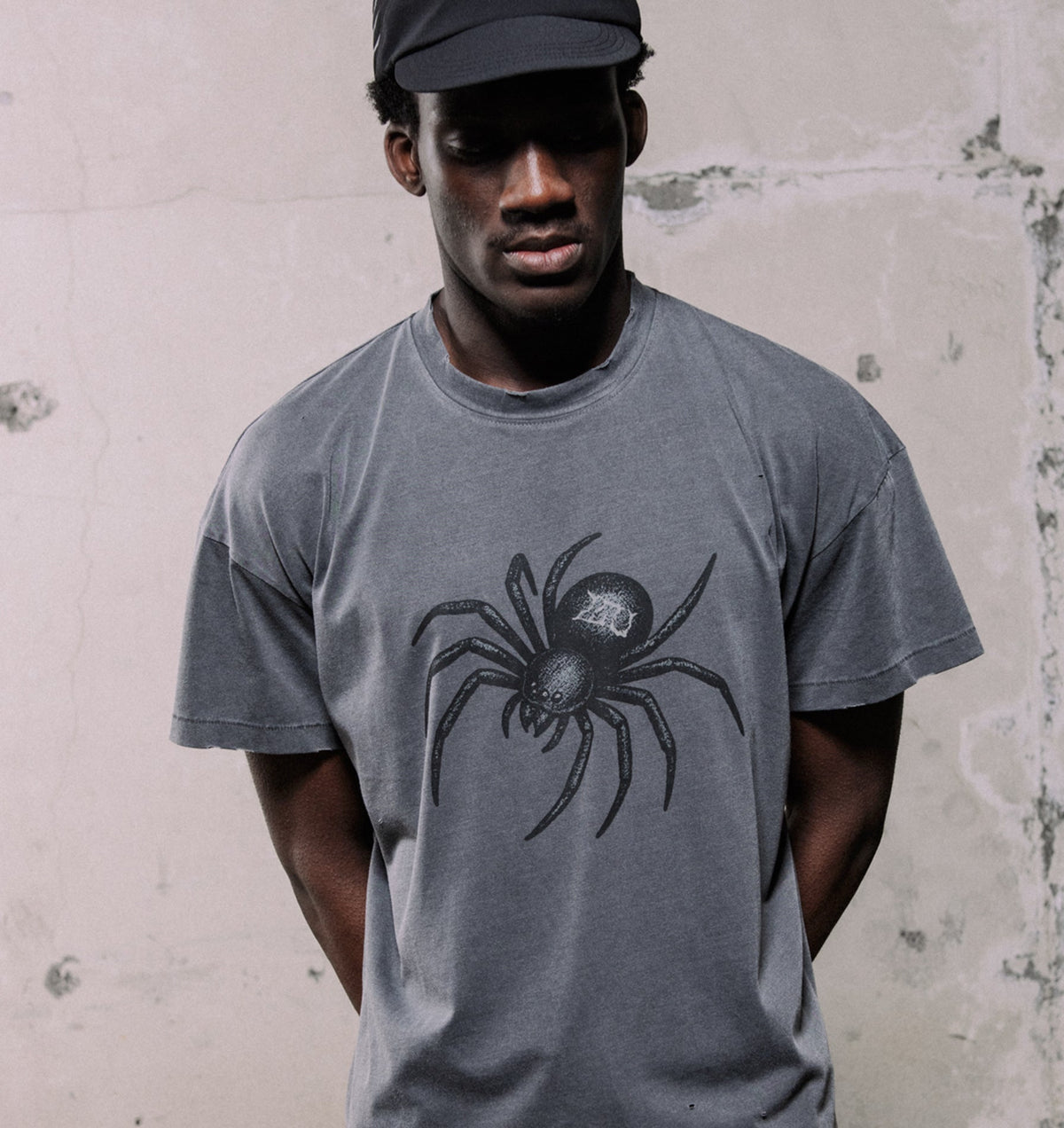 Widow Cotton Active Crop Tee - Washed Black