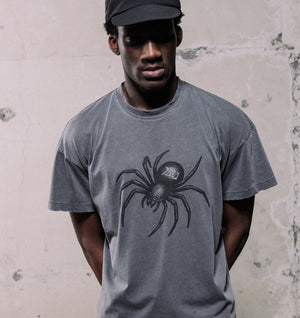 Widow Cotton Active Crop Tee - Washed Black
