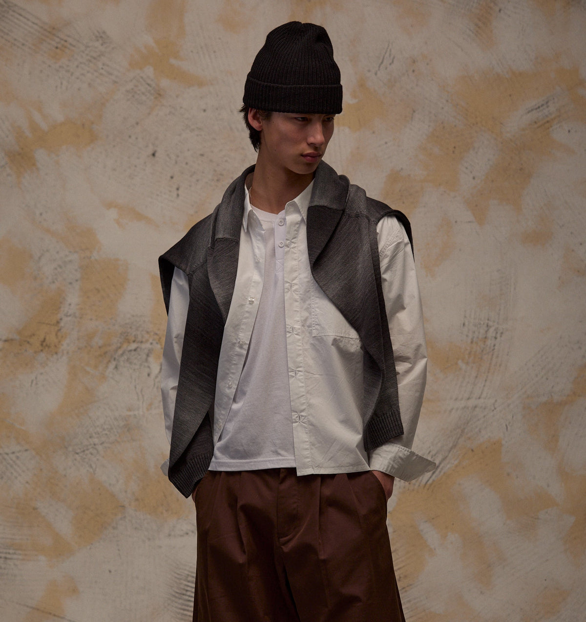 Crop LS Shirt - White Poplin